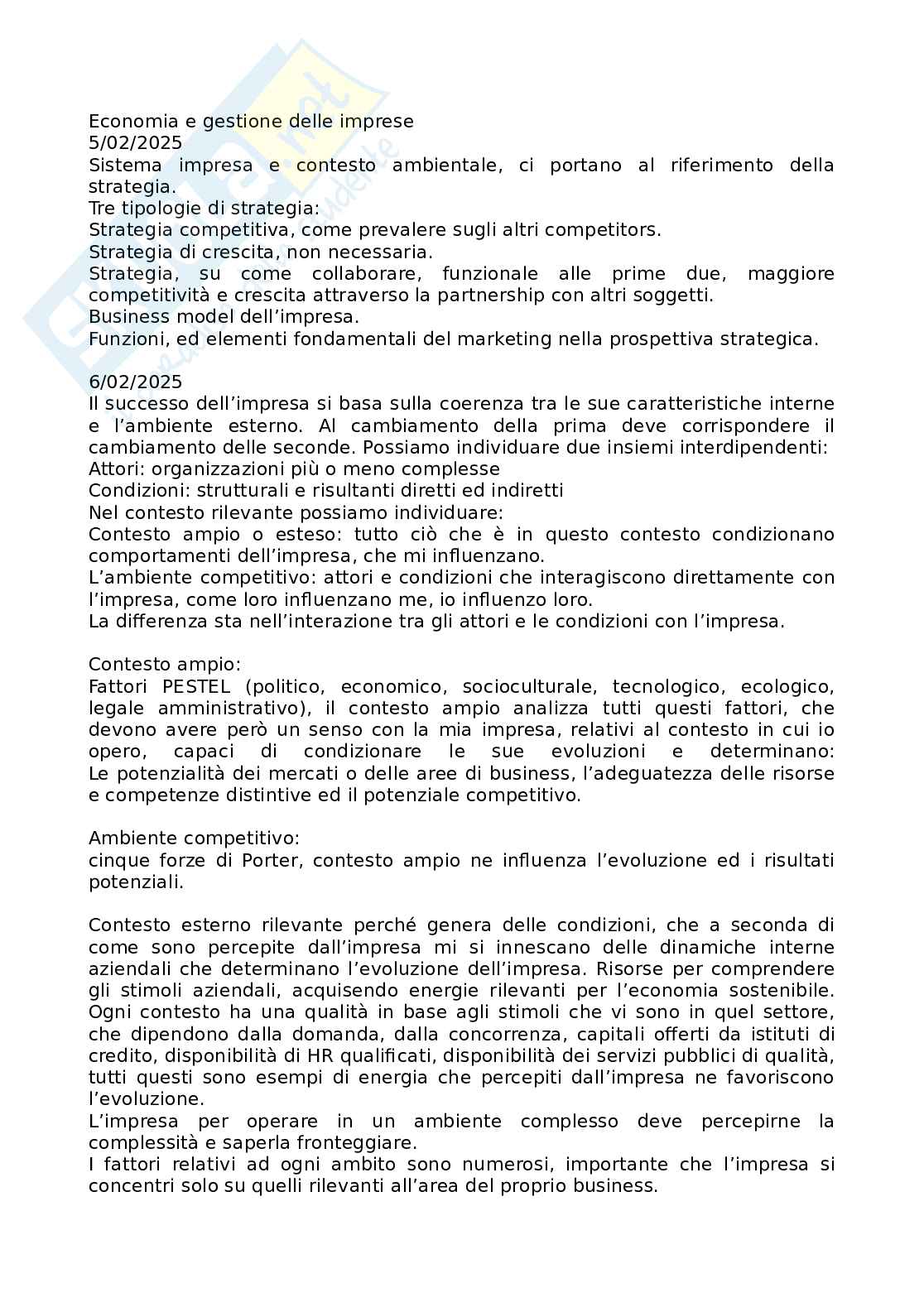 Appunti di Economia e gestione delle imprese Pag. 1