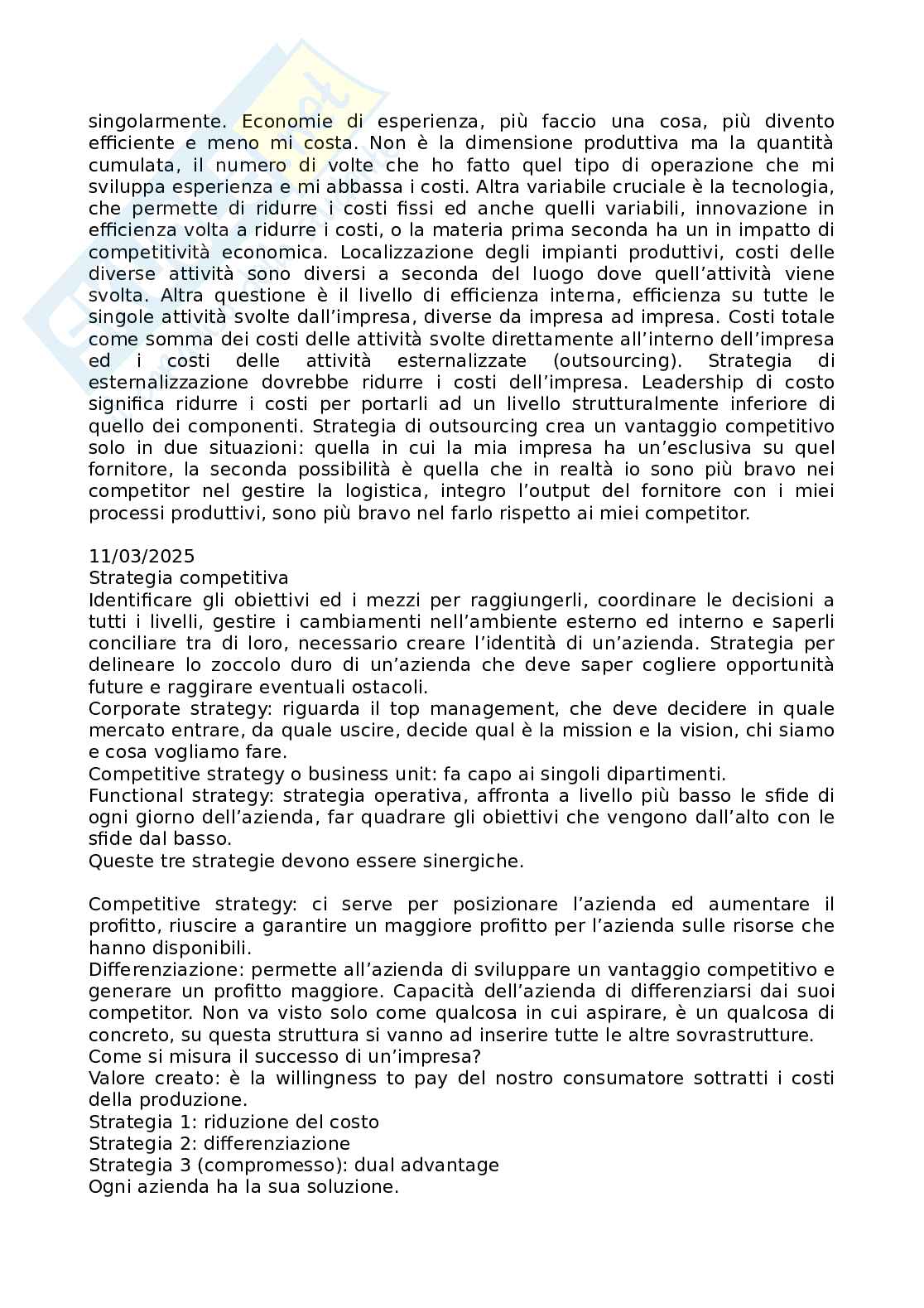 Appunti di Economia e gestione delle imprese Pag. 11