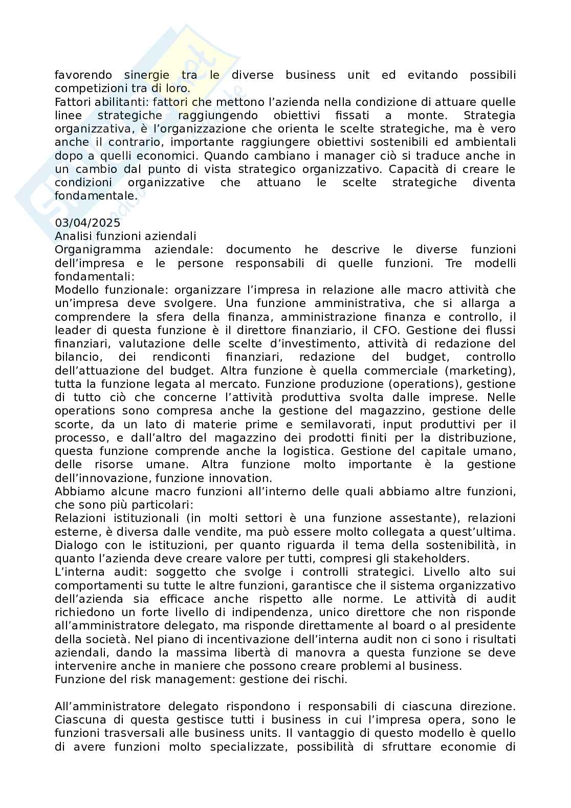 Appunti di Economia e gestione delle imprese Pag. 21