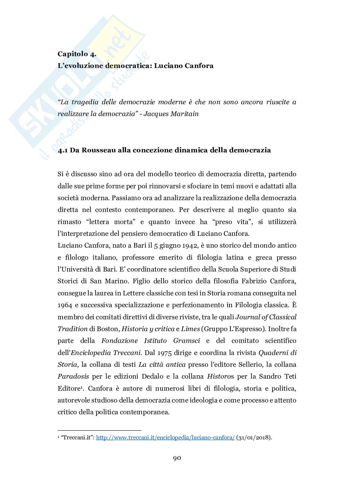 Rousseau e Canfora: La democrazia diretta dal modello alla realizzazione Pag. 91