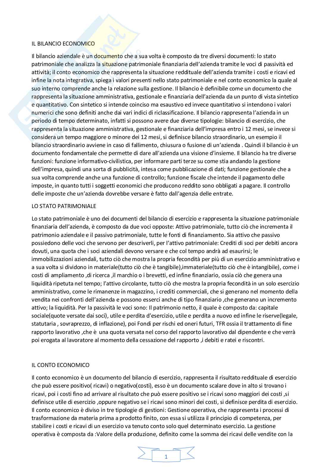 Domande Economia e marketing delle imprese alimentari Pag. 1