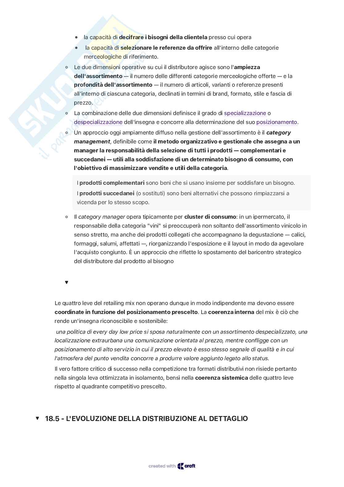 Appunti sulla distribuzione al dettaglio Pag. 16