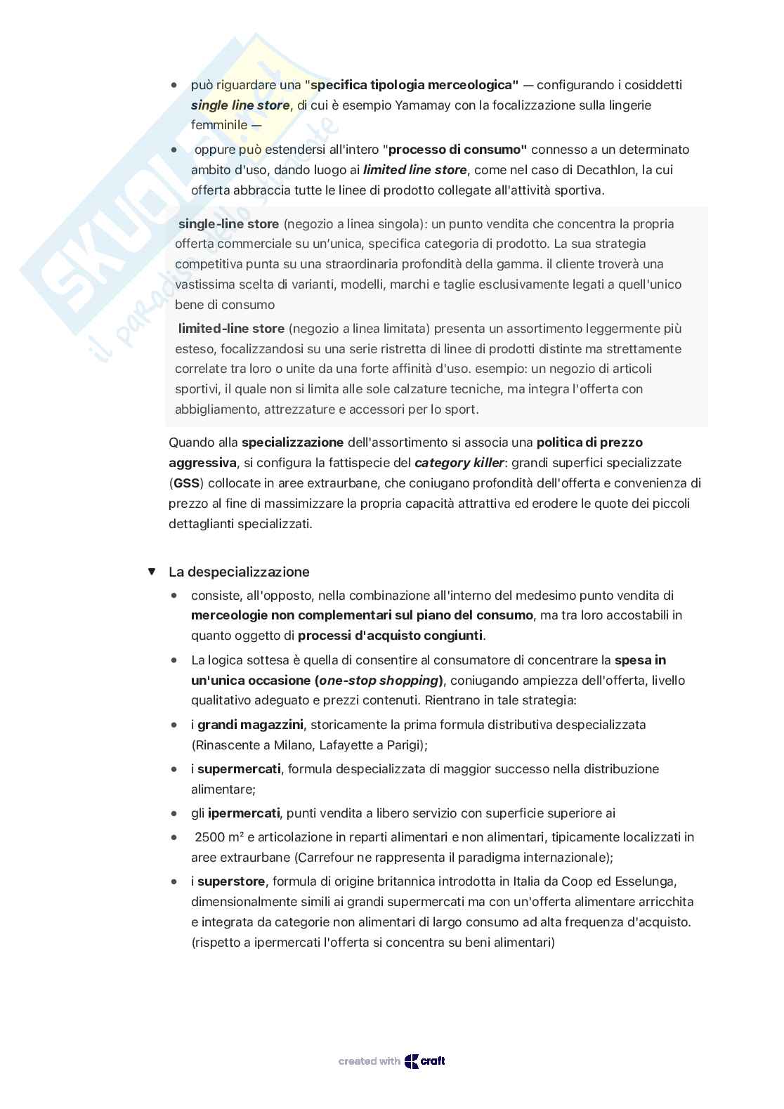 Appunti sulla distribuzione al dettaglio Pag. 6