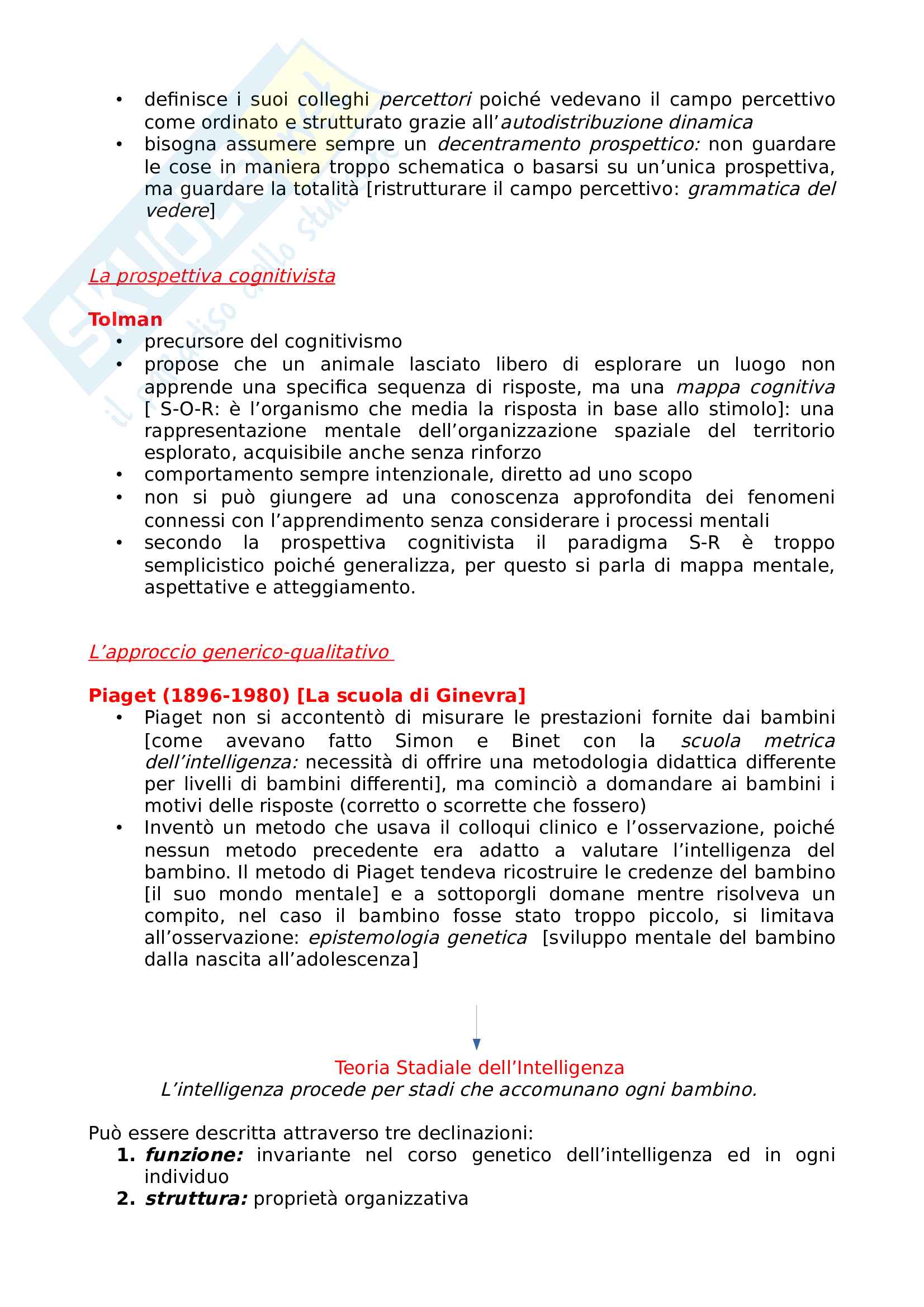 Riassunto esame storia della psicologia, prof Miceli, libro consigliato Storia della Psicologia, Legrenzi Pag. 11