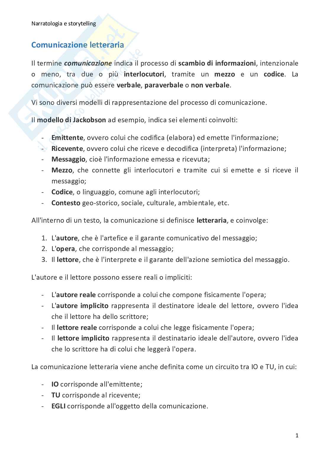 Comunicazione letteraria Pag. 1