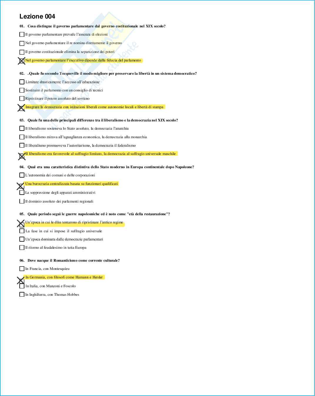 Risposte domande chiuse Storia contemporanea aggiornate 2026  Pag. 11