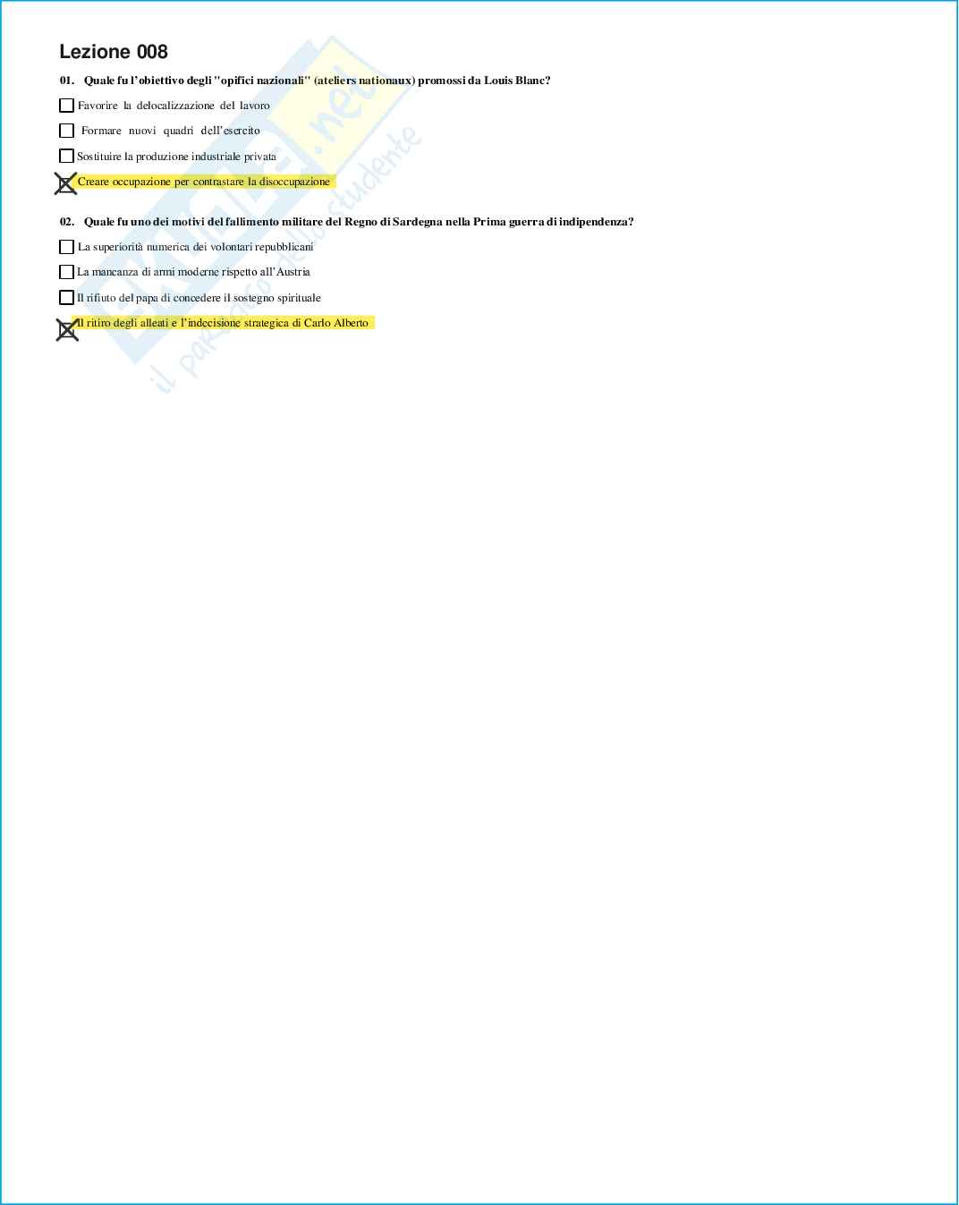 Risposte domande chiuse Storia contemporanea aggiornate 2026  Pag. 16
