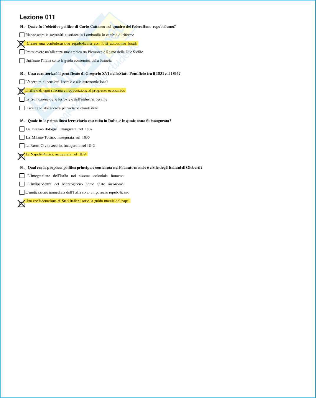 Risposte domande chiuse Storia contemporanea aggiornate 2026  Pag. 21