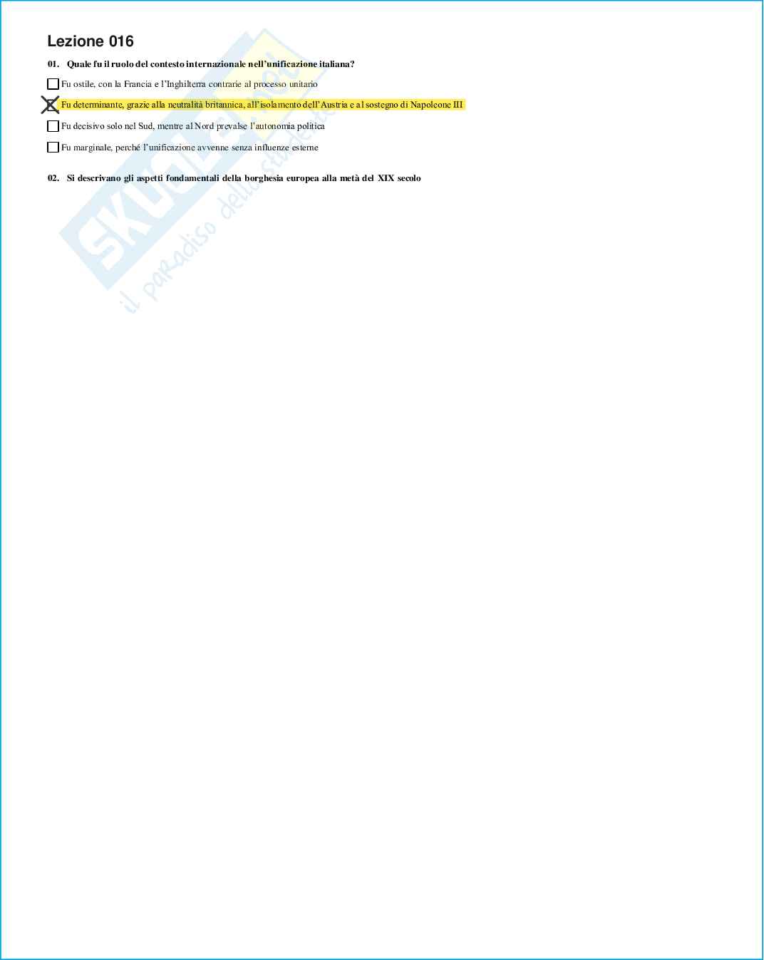 Risposte domande chiuse Storia contemporanea aggiornate 2026  Pag. 26