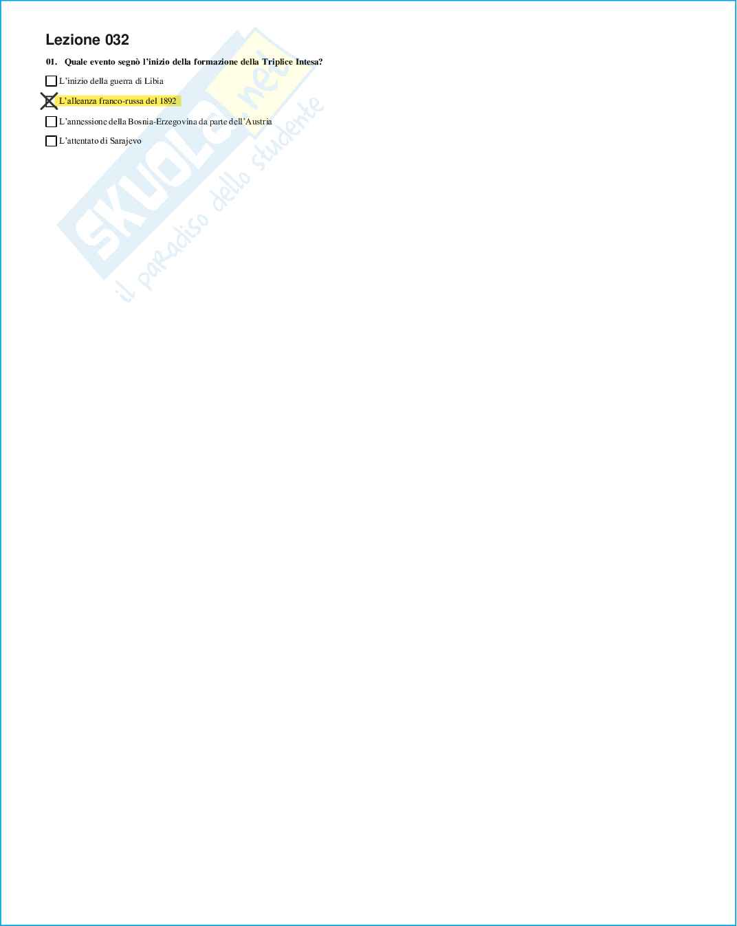 Risposte domande chiuse Storia contemporanea aggiornate 2026  Pag. 41