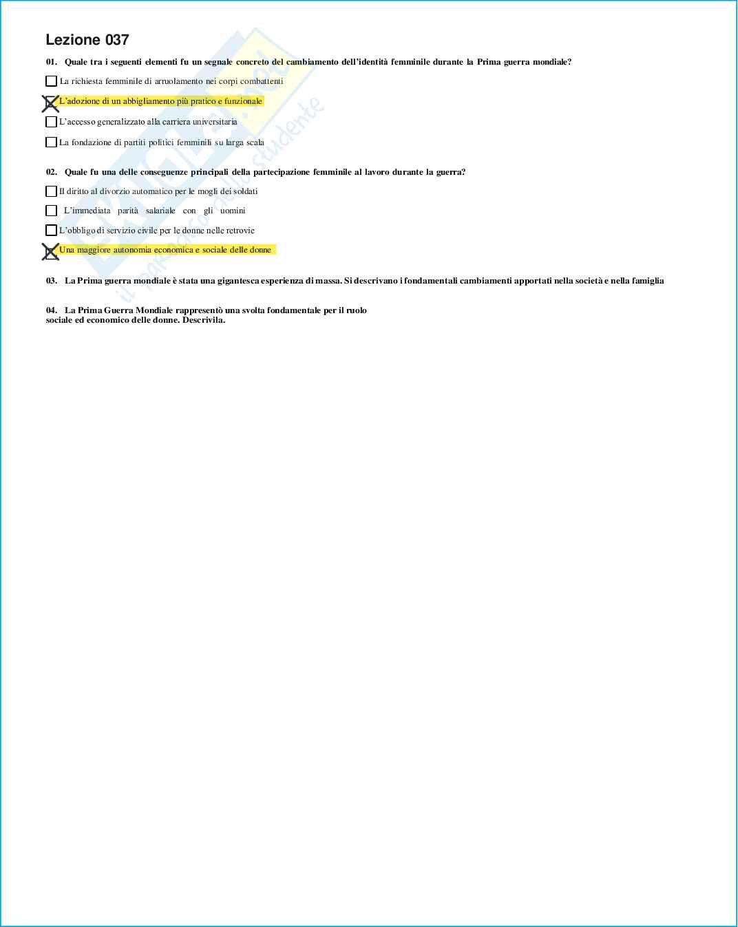 Risposte domande chiuse Storia contemporanea aggiornate 2026  Pag. 46