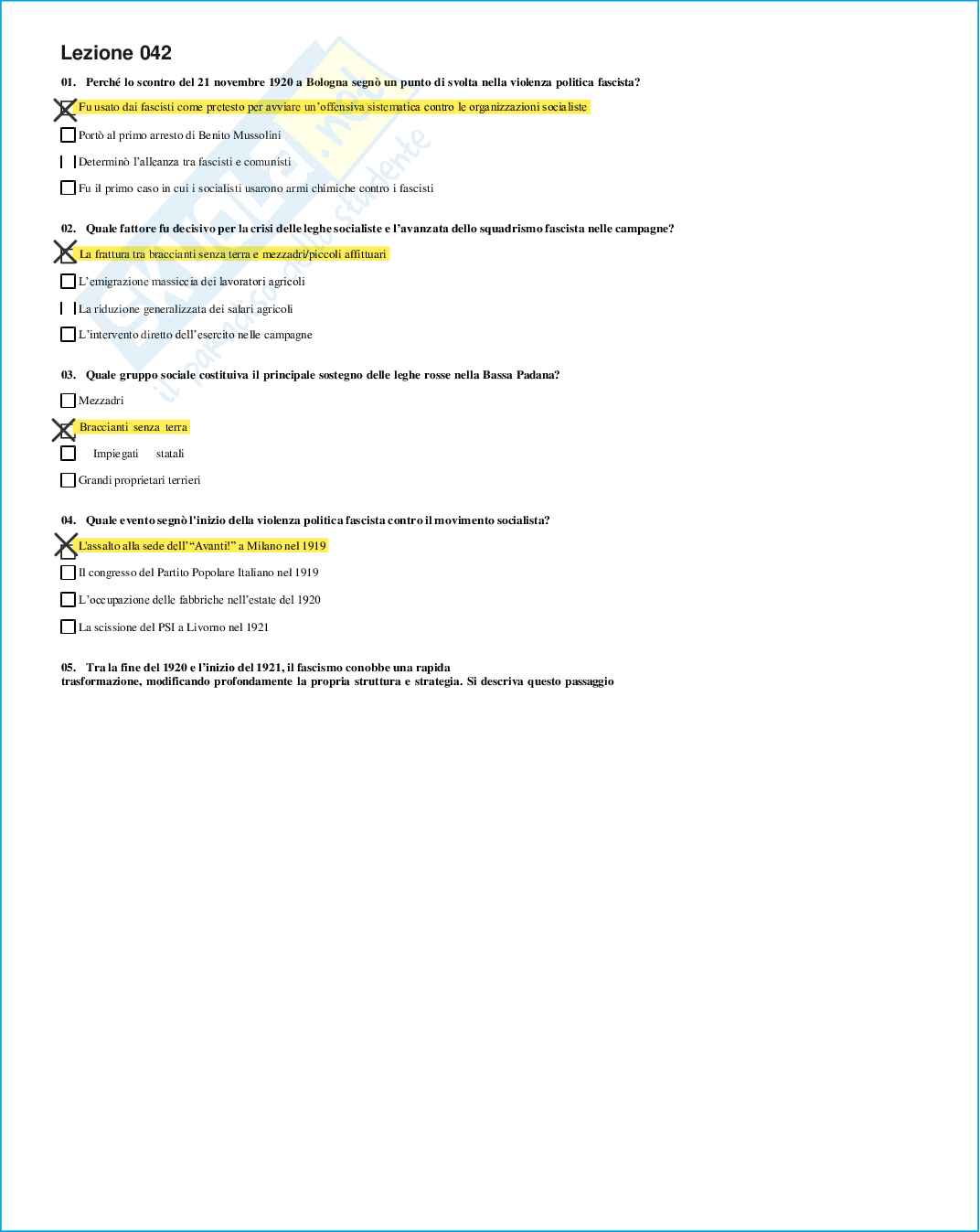 Risposte domande chiuse Storia contemporanea aggiornate 2026  Pag. 51