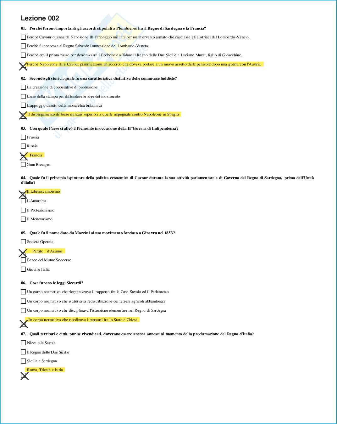 Risposte domande chiuse Storia contemporanea aggiornate 2026  Pag. 6