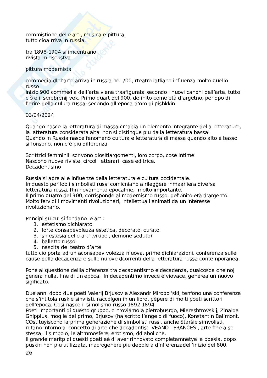 Letteratura russa 2 Pag. 26