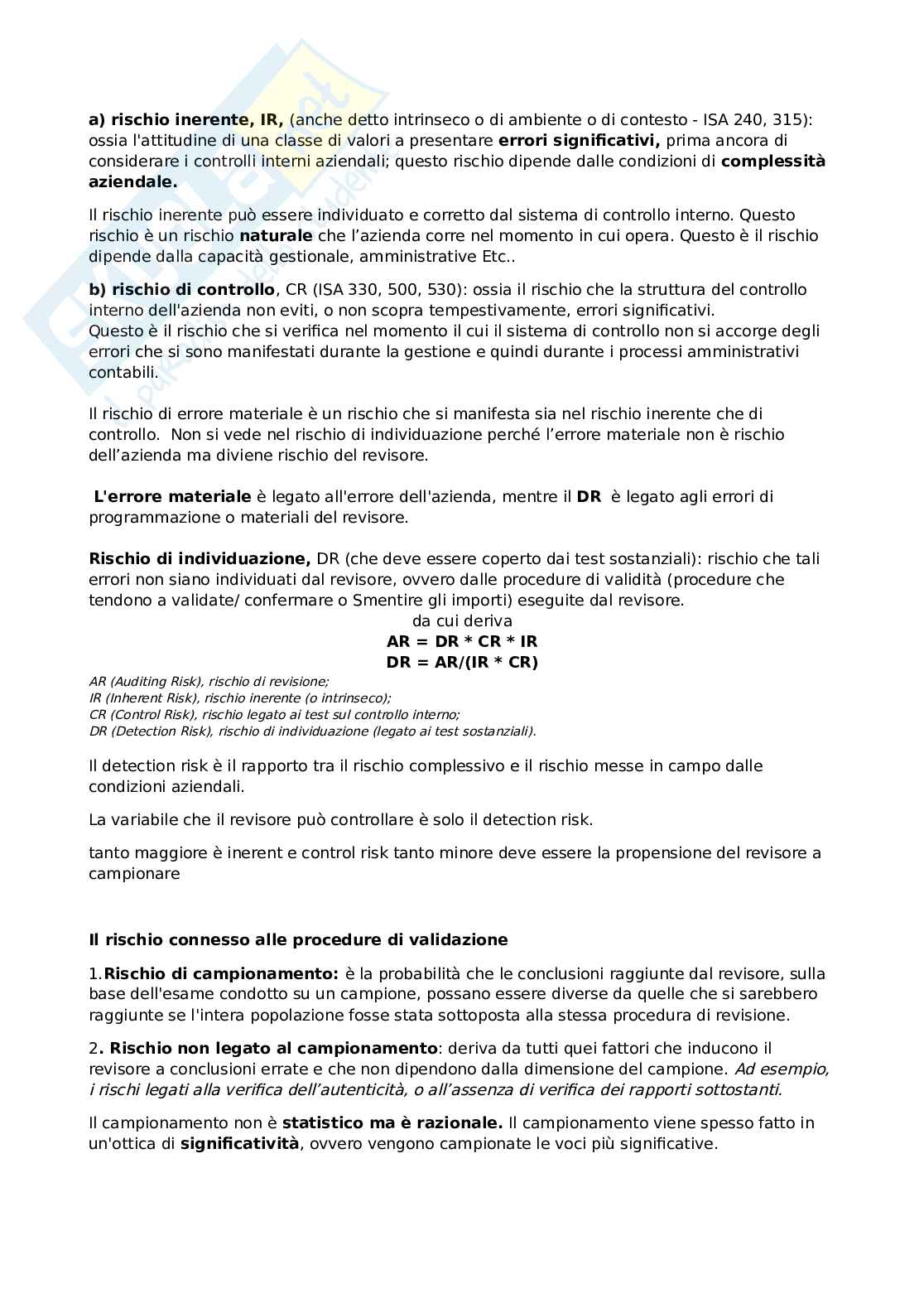 Appunti di Revisione aziendale Pag. 31