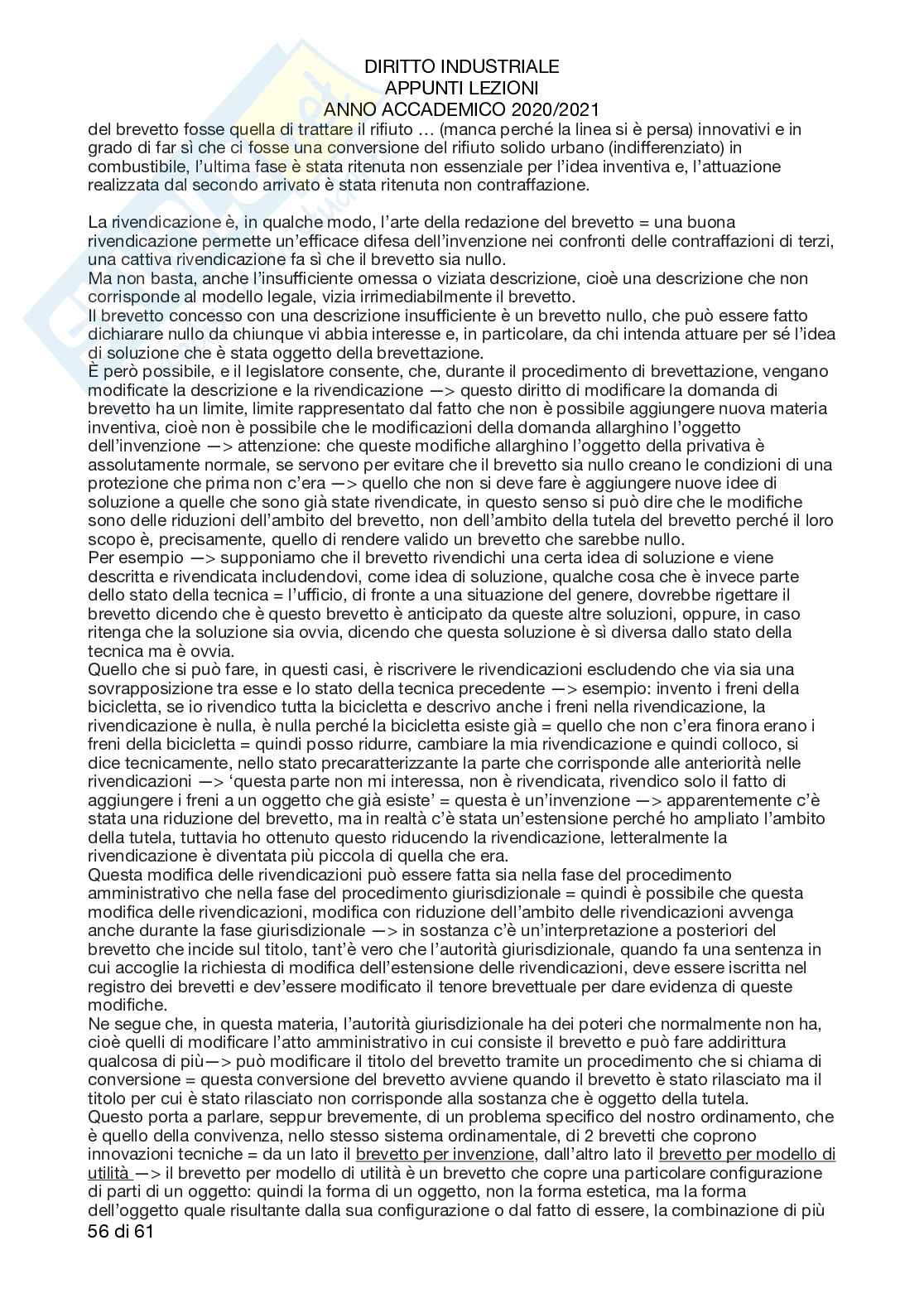 Appunti lezioni Diritto industriale Pag. 56