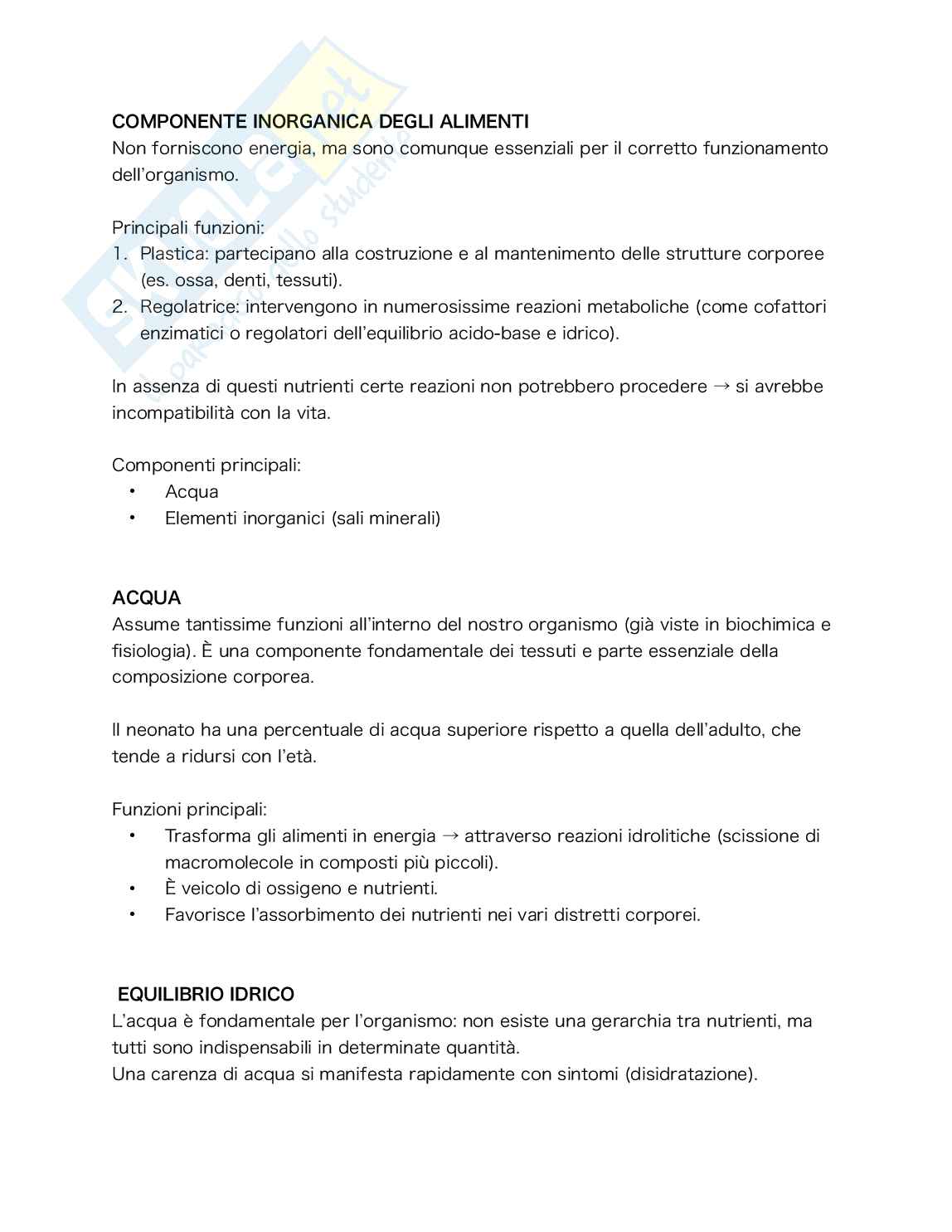 Chimica e normativa dei prodotti alimentari - elementi inorganici Pag. 1