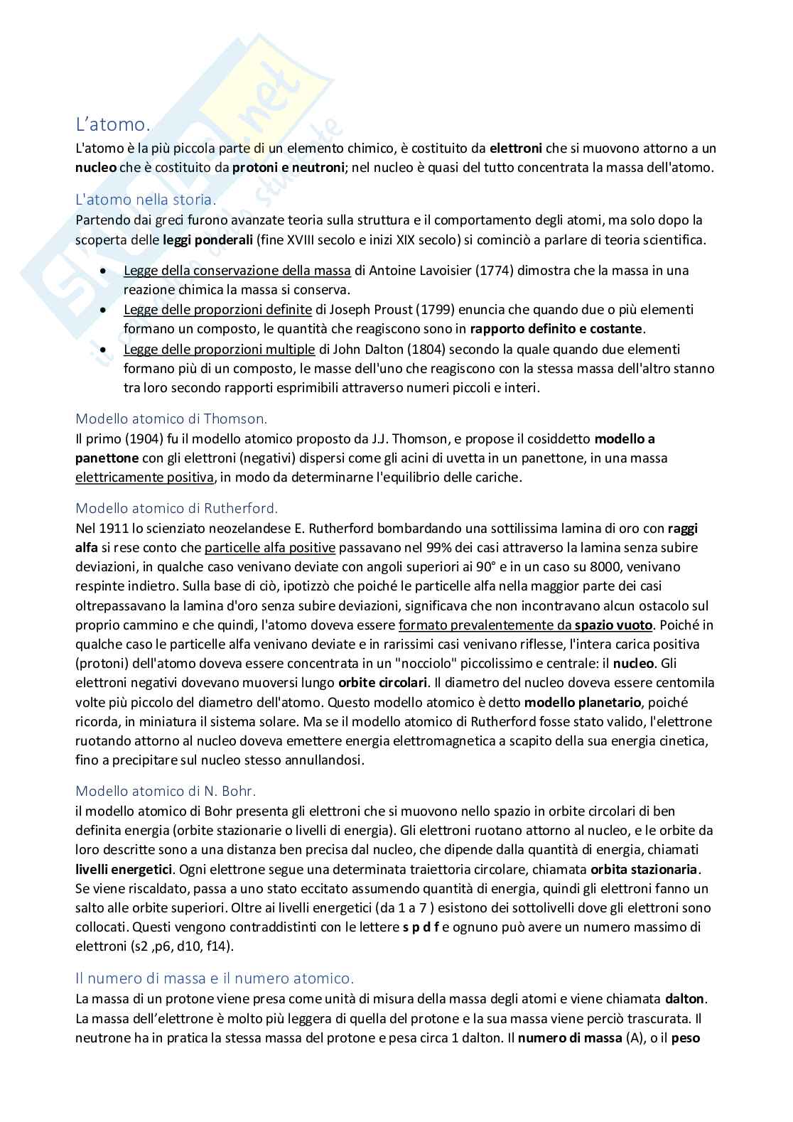 Chimica generali con esempio sugli esercizi più comuni Pag. 1