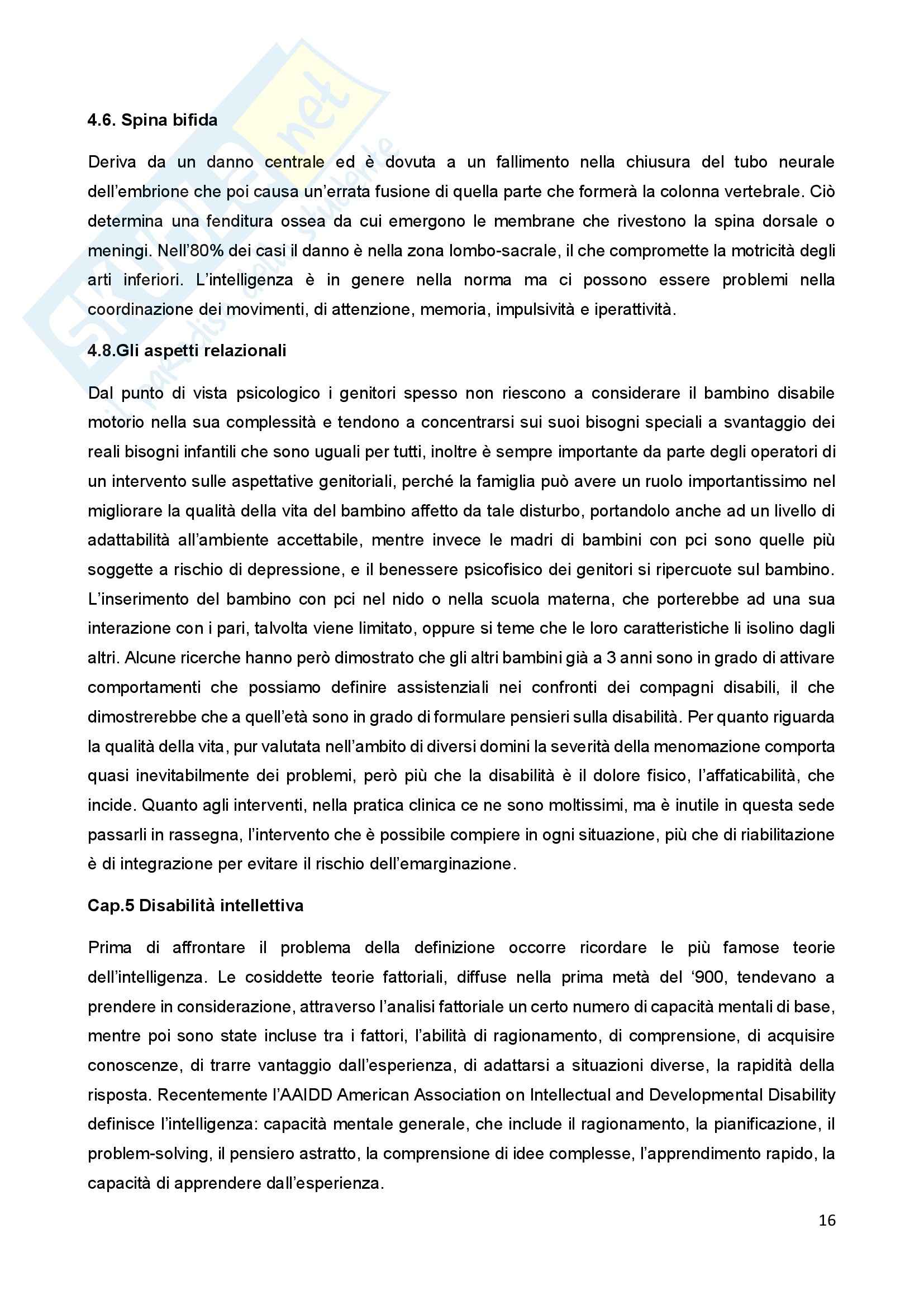 Riassunto esame Psicologia della Disabilità nello Sviluppo, prof. Bigozzi, libro consigliato Zanobini, Usai Pag. 16