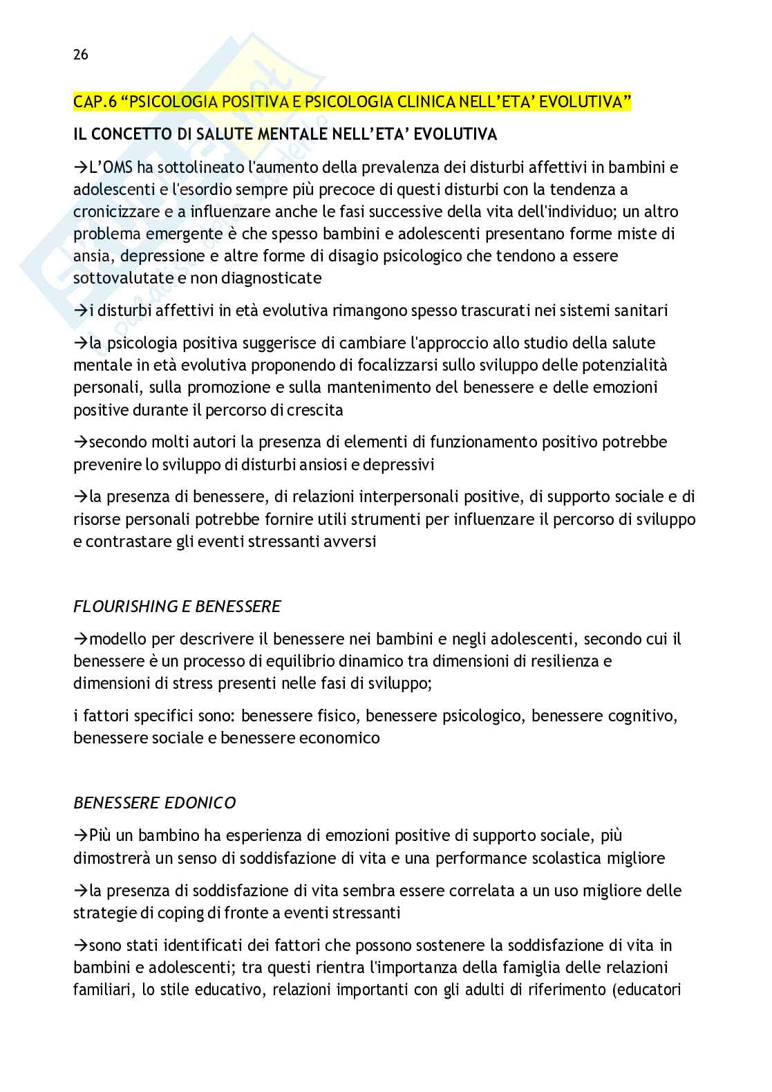 Riassunto esame Psicologia del benessere soggettivo e interpersonale, Prof. Balzarotti Stefania, libro consigliato Psicologia positiva e psicologia clinica, Ruini chiara Pag. 26