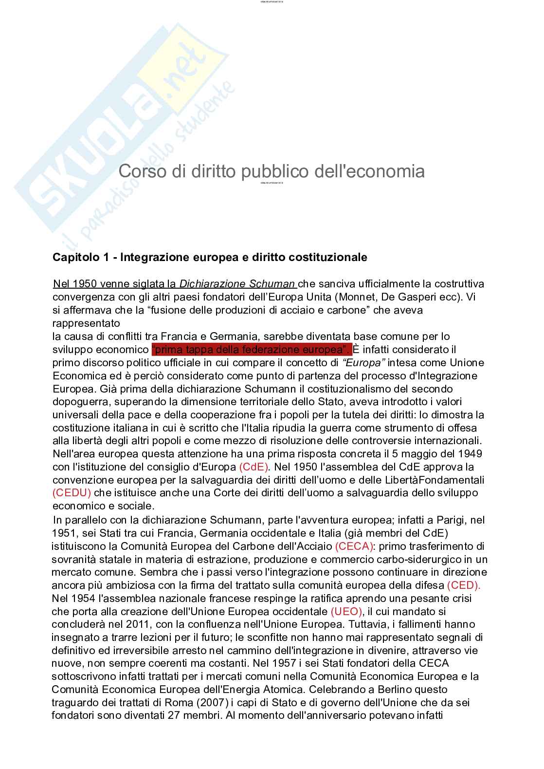 Diritto dell'economia Pag. 1