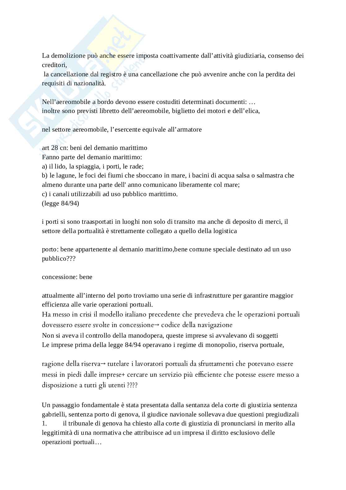 Appunti lezioni Diritto della navigazione e dei trasporti Pag. 31