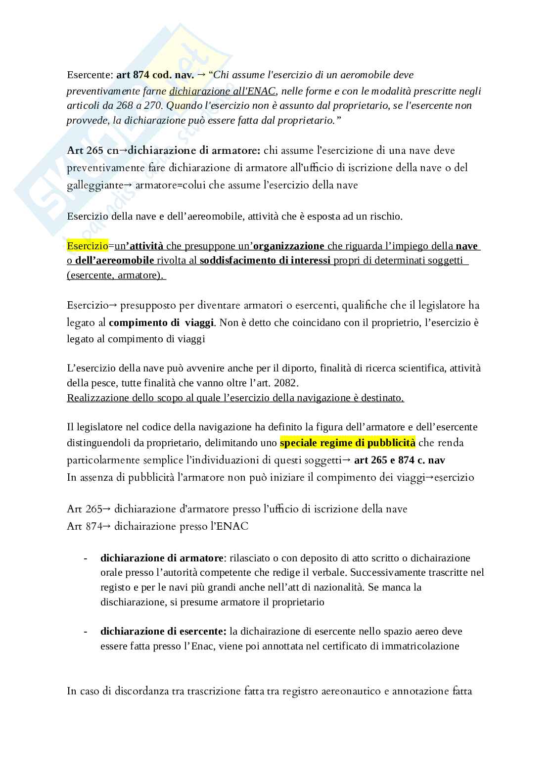 Appunti lezioni Diritto della navigazione e dei trasporti Pag. 36