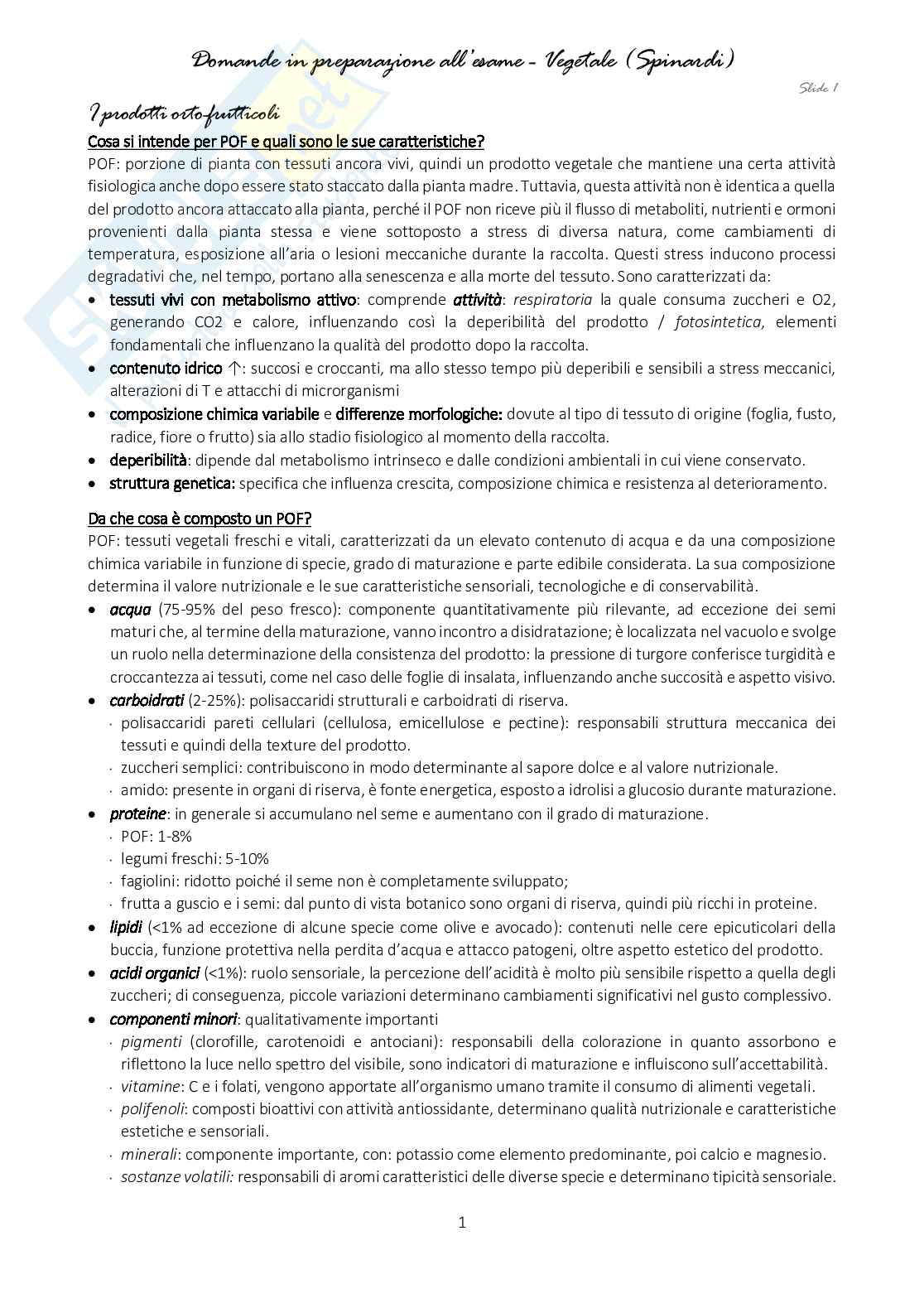 Appunti di Alimenti di origine animale e vegetale Pag. 1