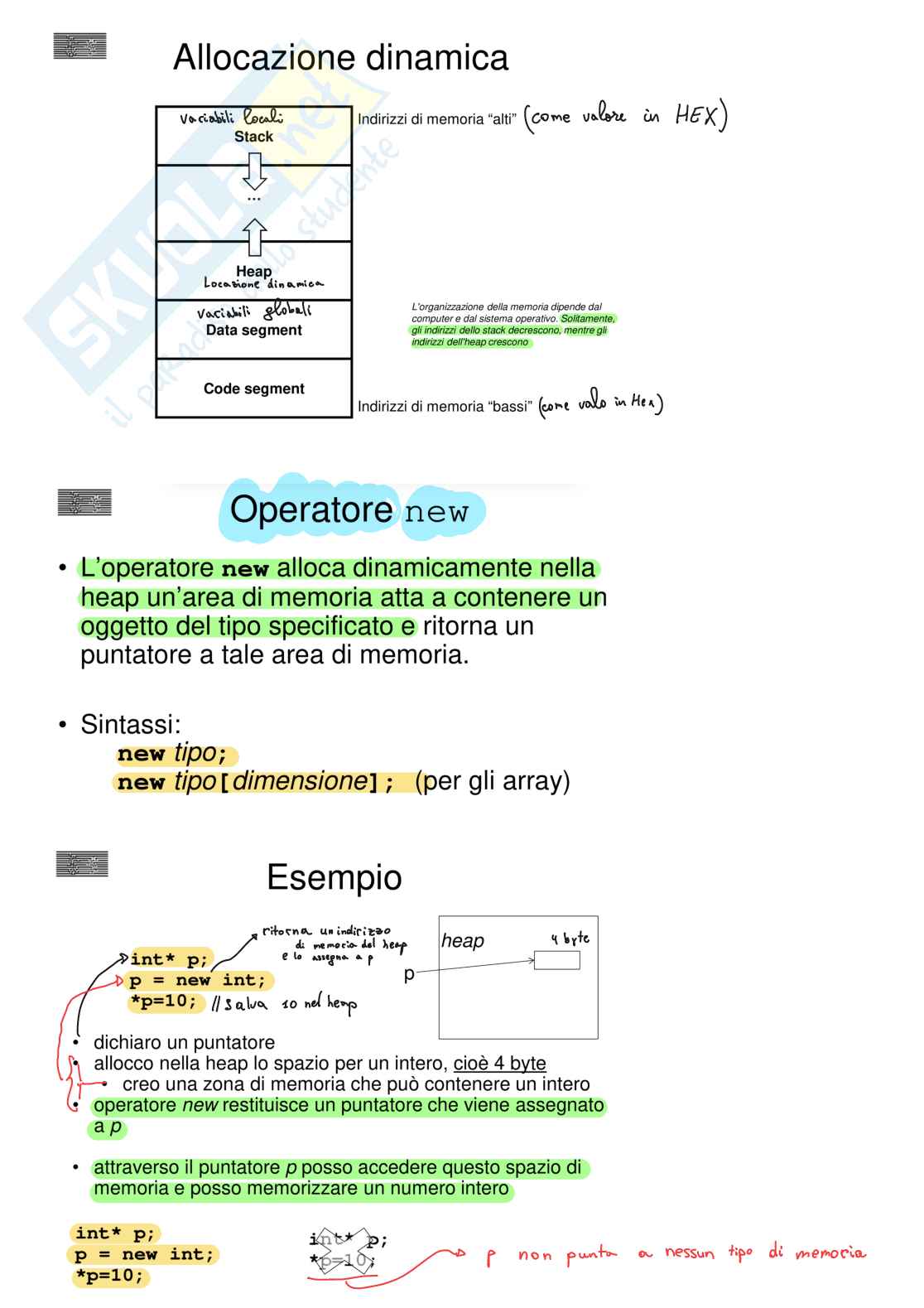 Appunti di Fondamenti di informatica sui puntatori Pag. 11