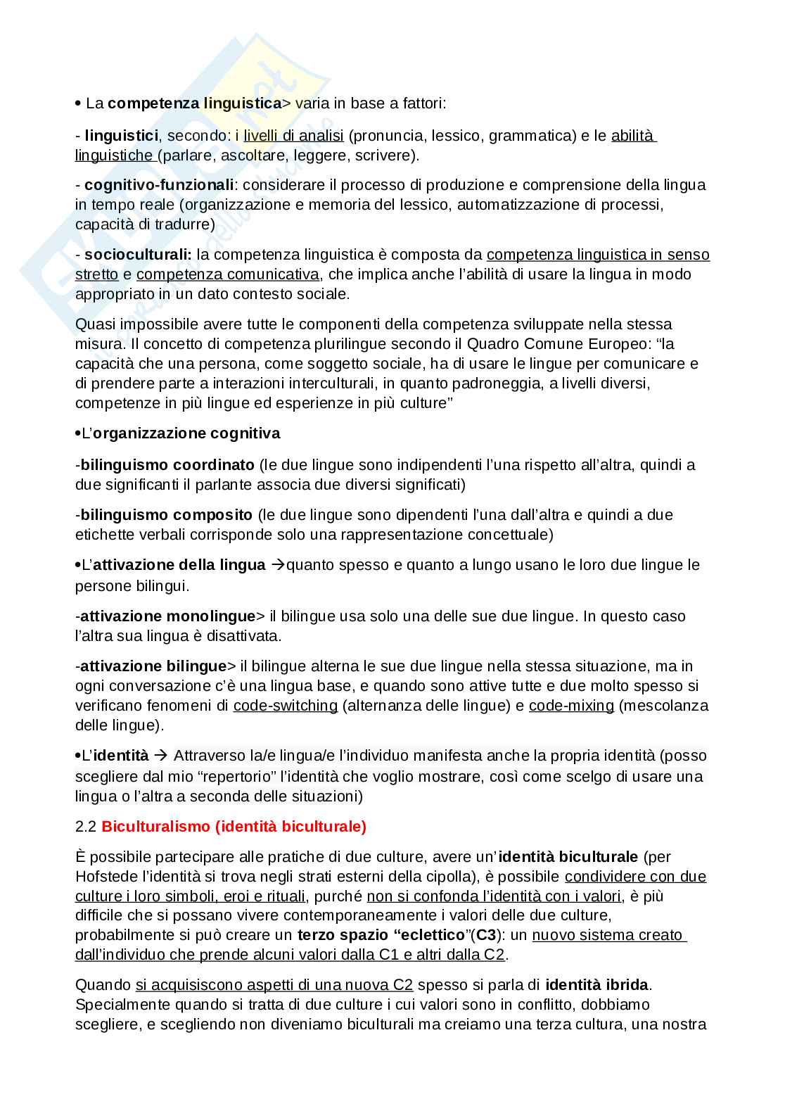 Riassunto esame Didattica delle lingue moderne, Prof. Bonvino Elisabetta, libro consigliato Intercomprensione, Pallotti Pag. 6