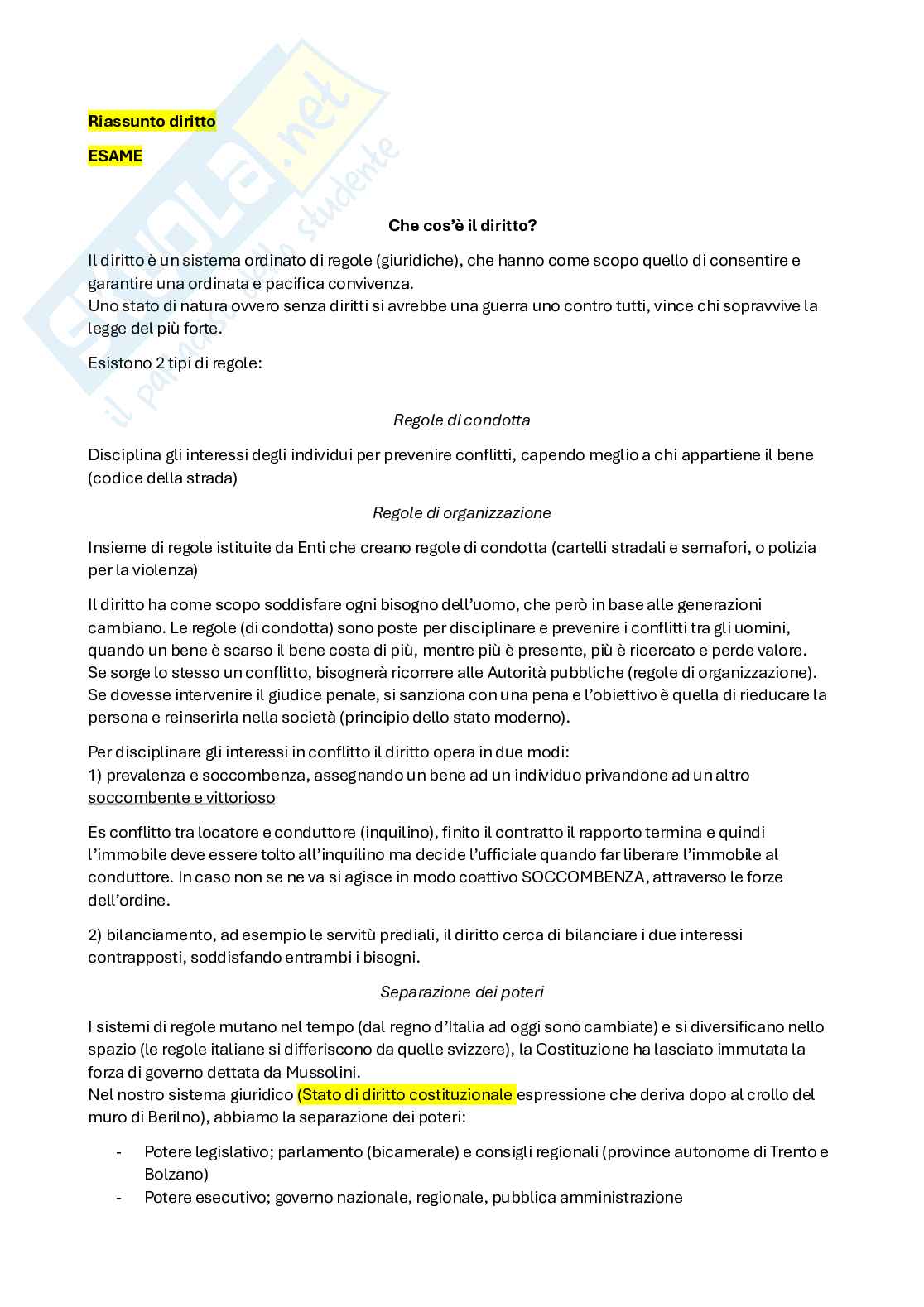 Riassunto esame Diritto  pubblico, Prof. D'elia Giuseppe, libro consigliato Lineamenti del diritto pubblico, Falcon Pag. 1