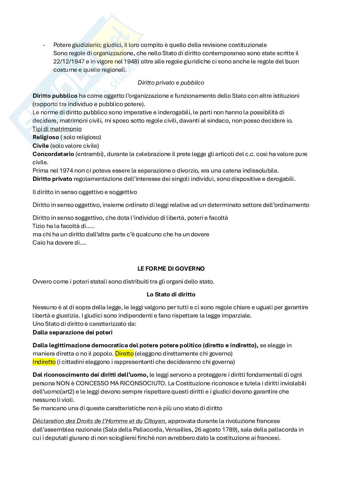 Riassunto esame Diritto  pubblico, Prof. D'elia Giuseppe, libro consigliato Lineamenti del diritto pubblico, Falcon Pag. 2