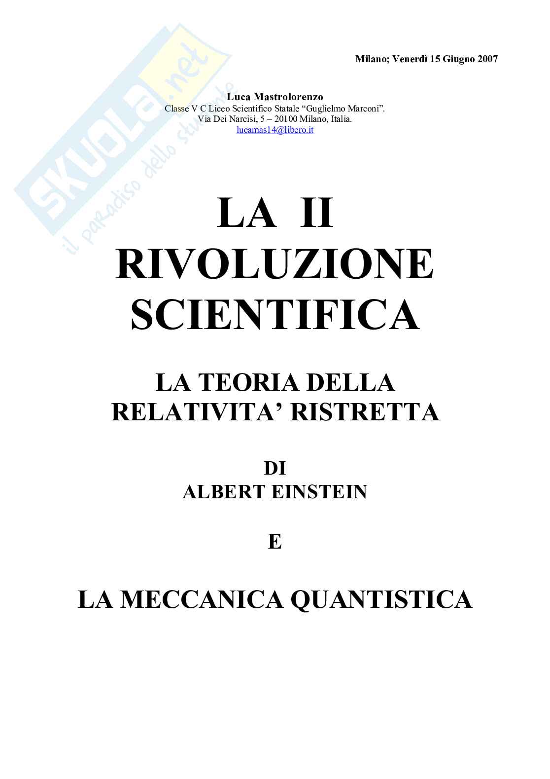 La II rivoluzione scientifica Pag. 1