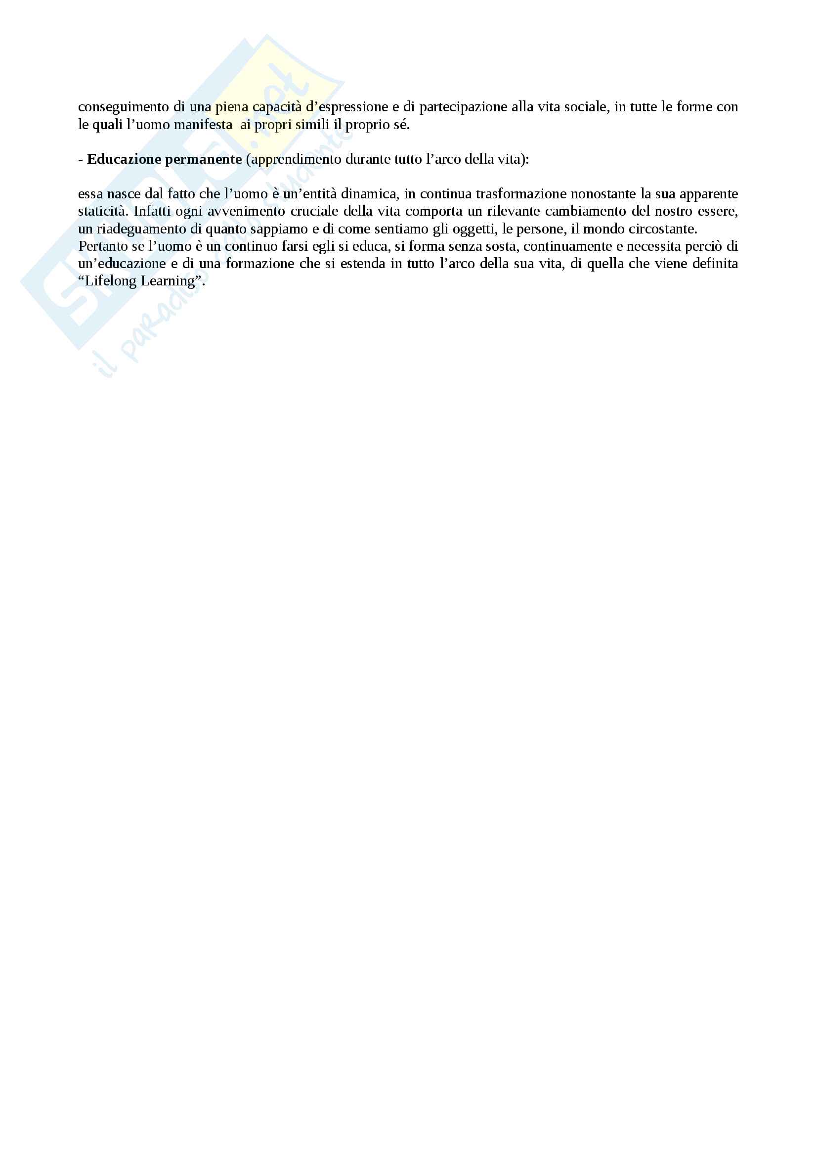 Riassunto esame Educazione degli adulti, prof. R.M. Postiglione, libro consigliato La Formazione Professionale.Appunti teorici su dispositivi didattici pratiche sociali politiche formative, R.M.Postiglione Pag. 6