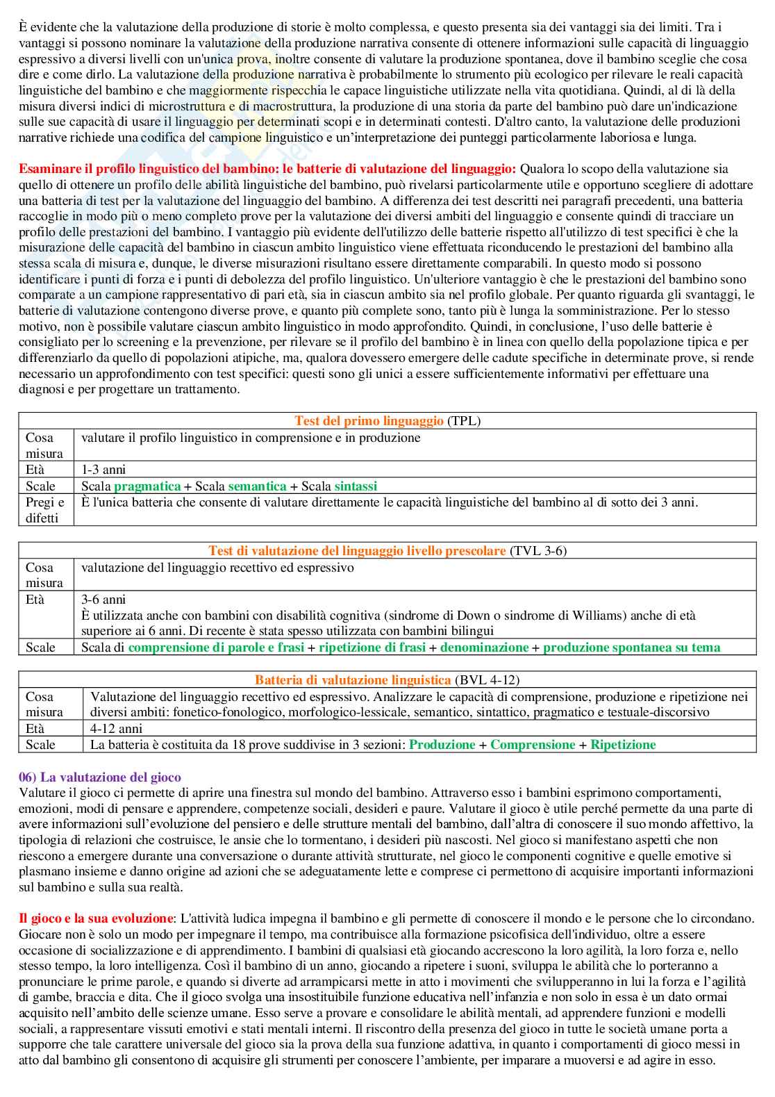 Valutazione dello sviluppo test e questionari Pag. 11