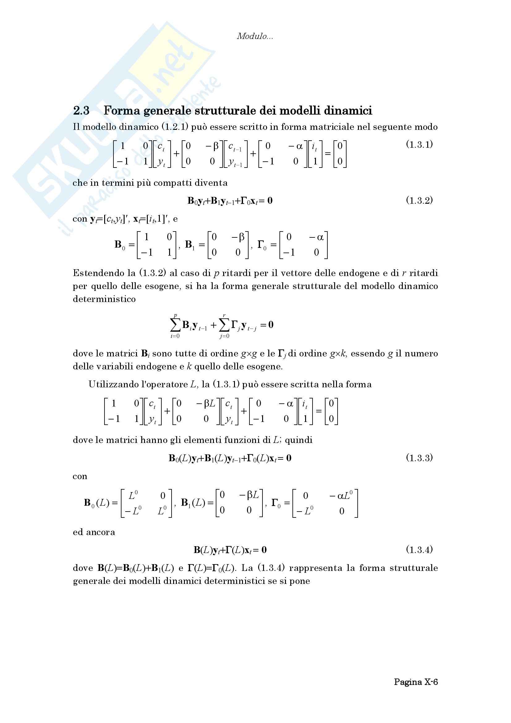 Econometria - le equazioni simultanee Pag. 6