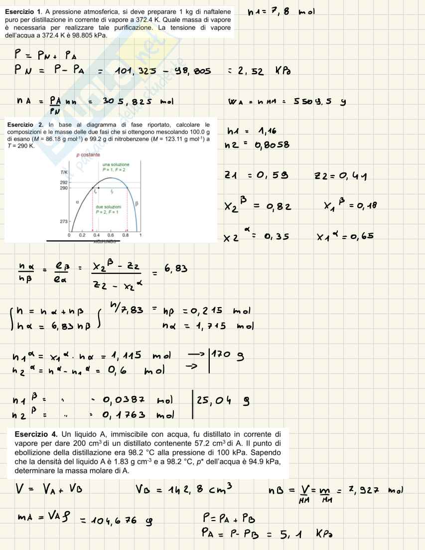 Esercizi Chimica fisica 1  Pag. 1