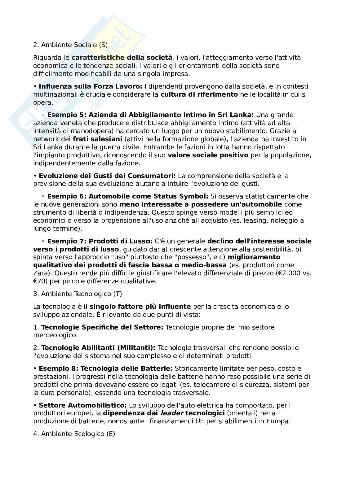 L’ambiente esterno: Analisi PESTEL e ambiente competitivo Pag. 2