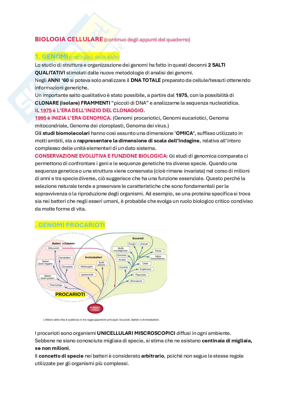 Biologia molecolare  Pag. 1