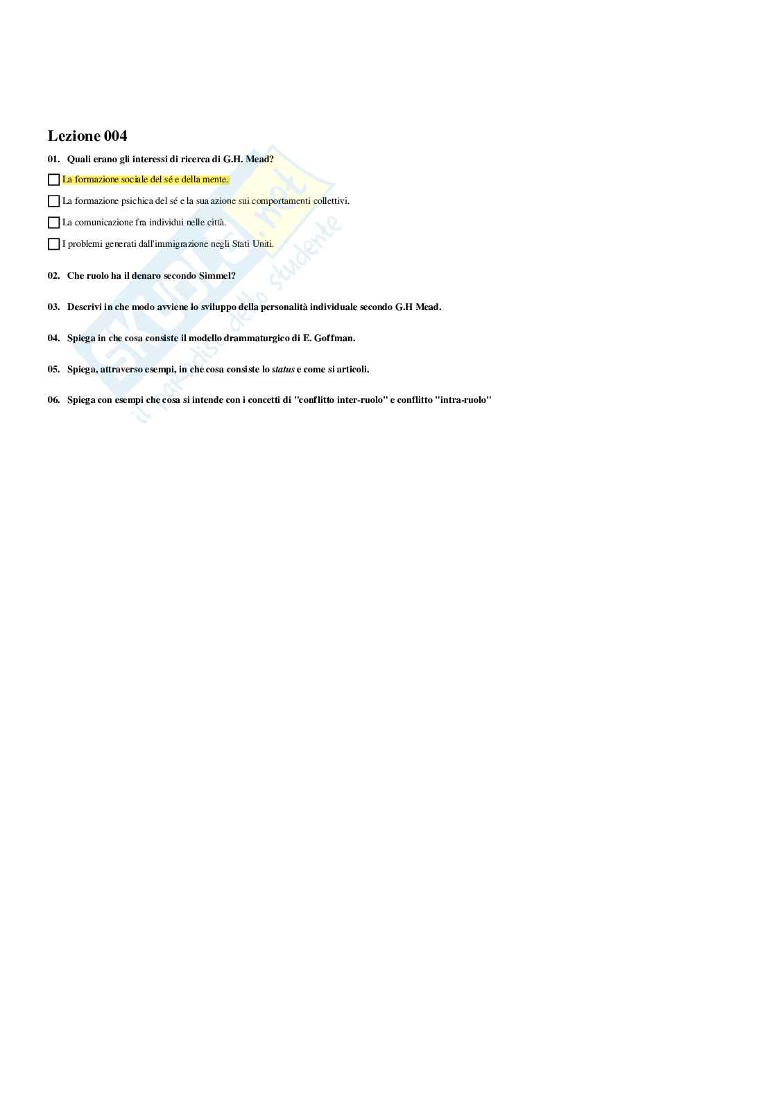 Paniere Fondamenti di Sociologia del corpo e del benessere (2026) - Risposte multiple corrette Pag. 6
