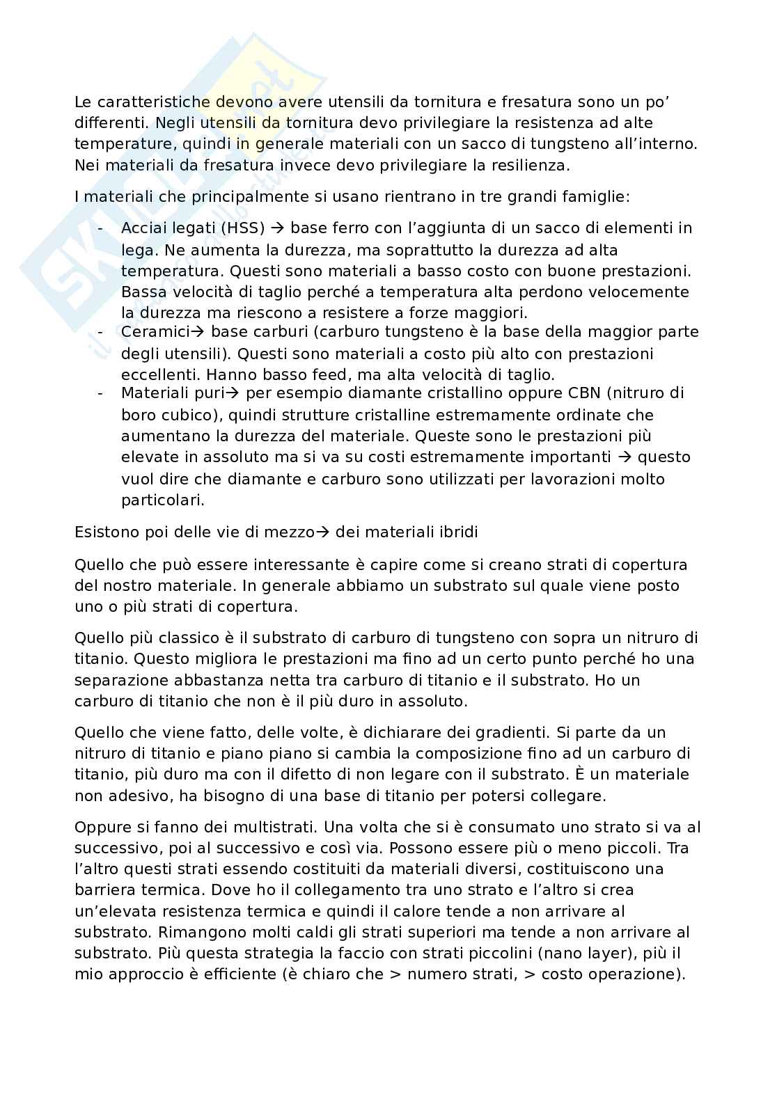 Tipologie di lavorazione Pag. 1