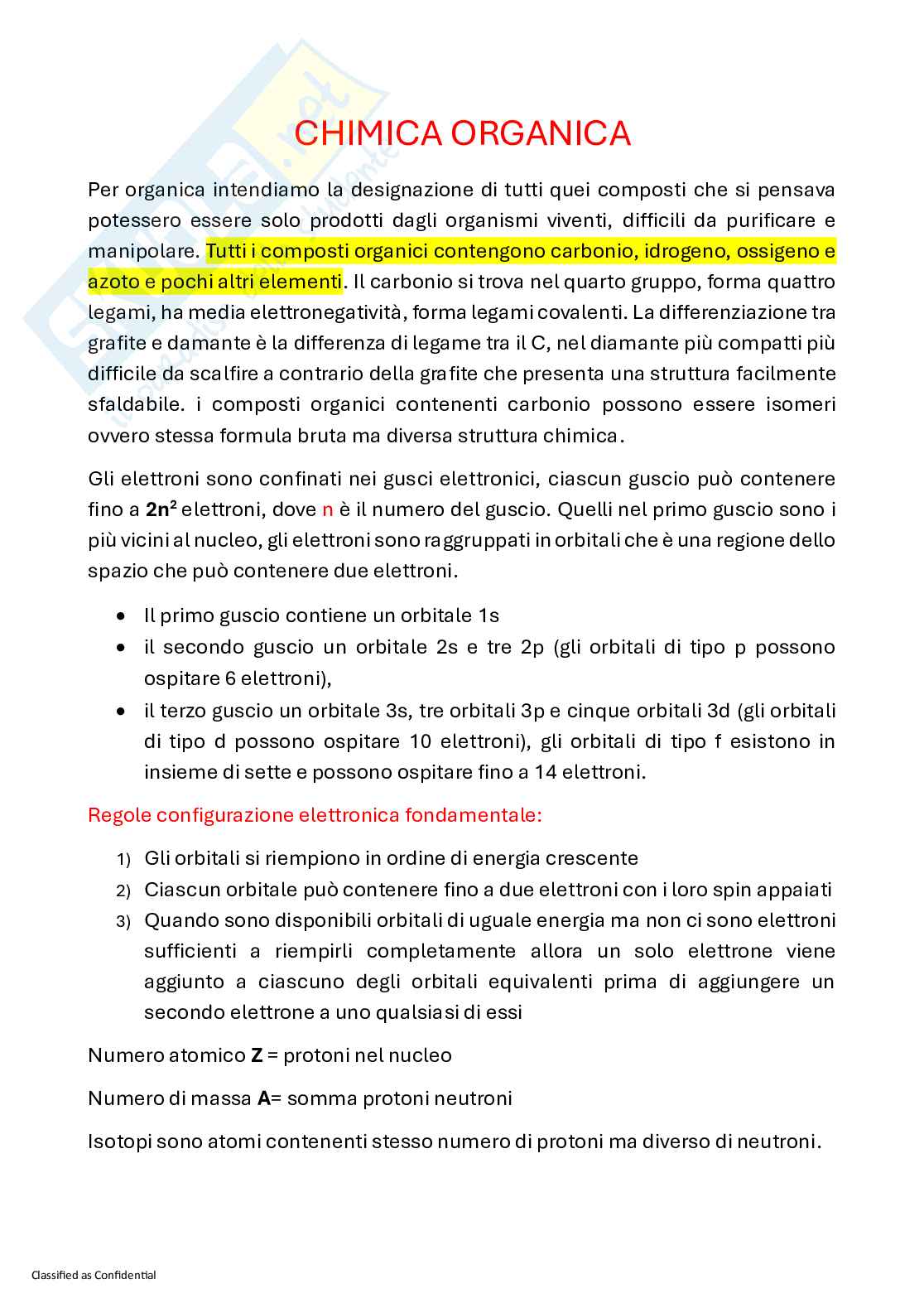 Appunti Chimica organica con laboratorio Pag. 1