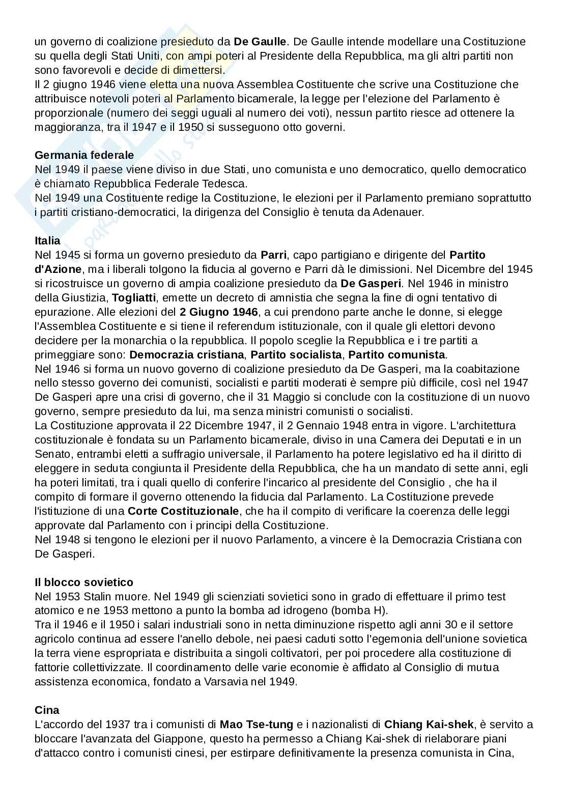 Riassunto esame storia contemporanea, prof Costantini, libro consigliato L'età contemporanea dalla grande guerra ad oggi Pag. 36