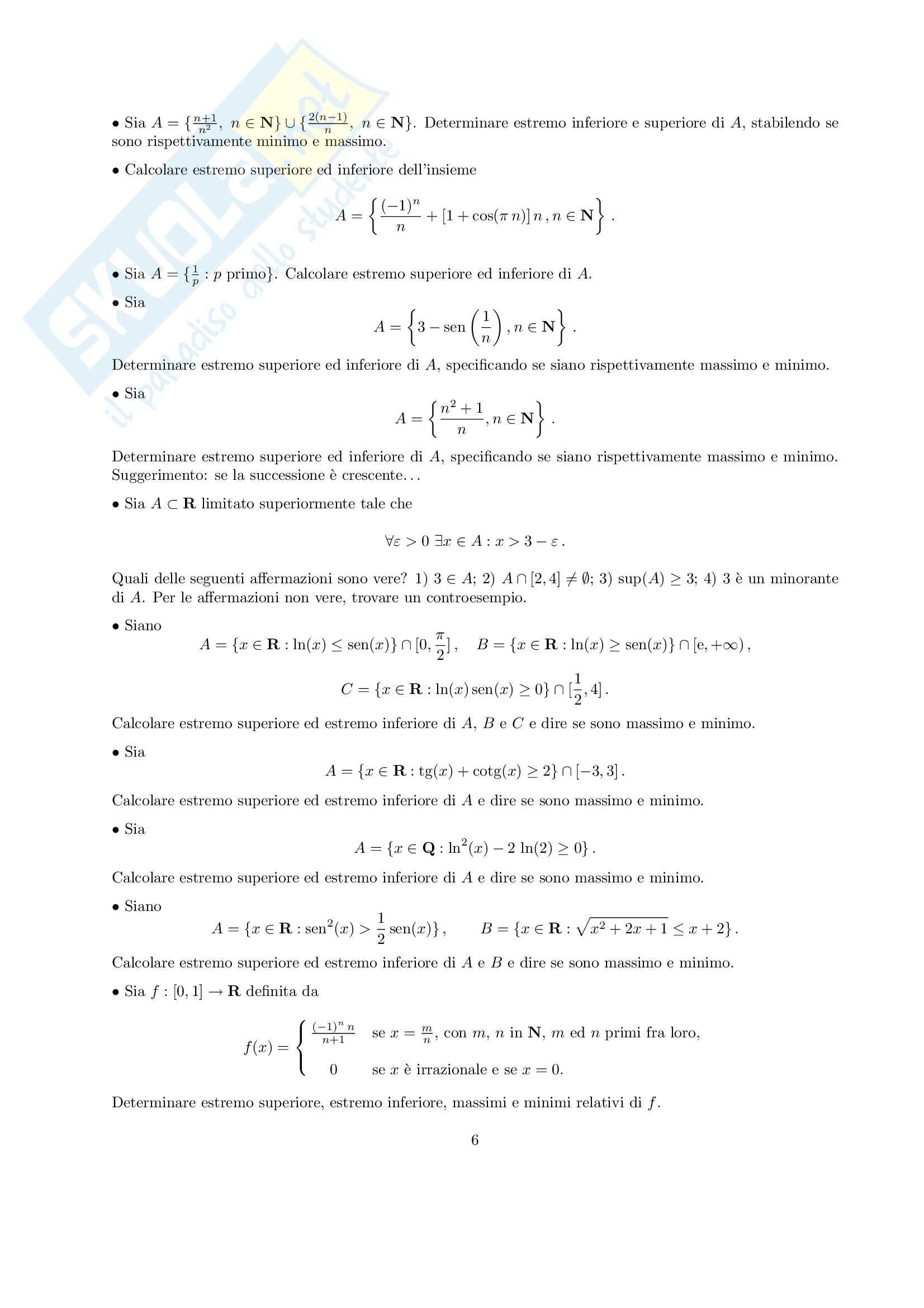 Matematica per Le applicazioni I - Esercitazione Pag. 6
