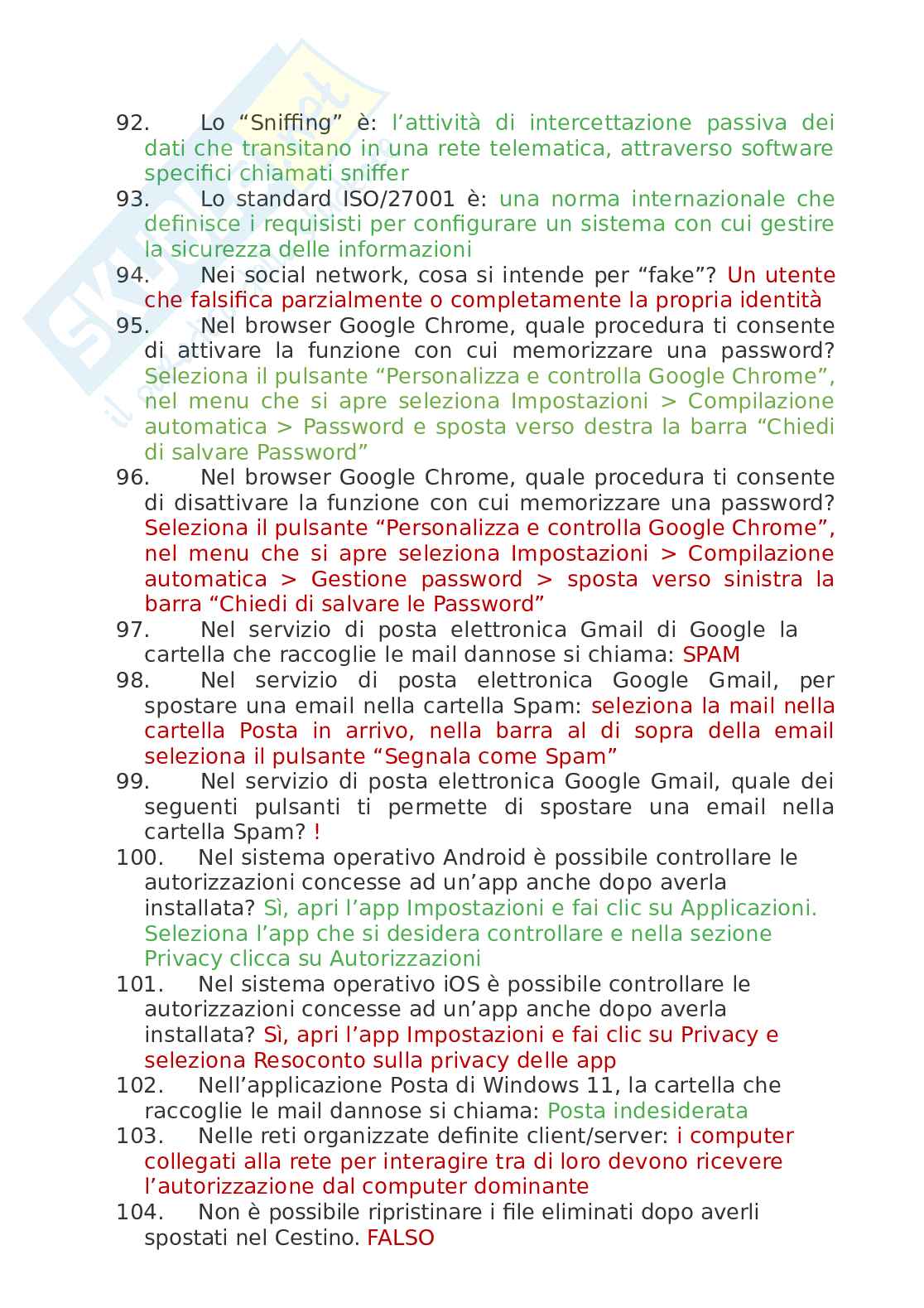   Nuova versione Eipass - Modulo 4: Sicurezza informatica e protezione dati. Aggiornato e completo  Pag. 11