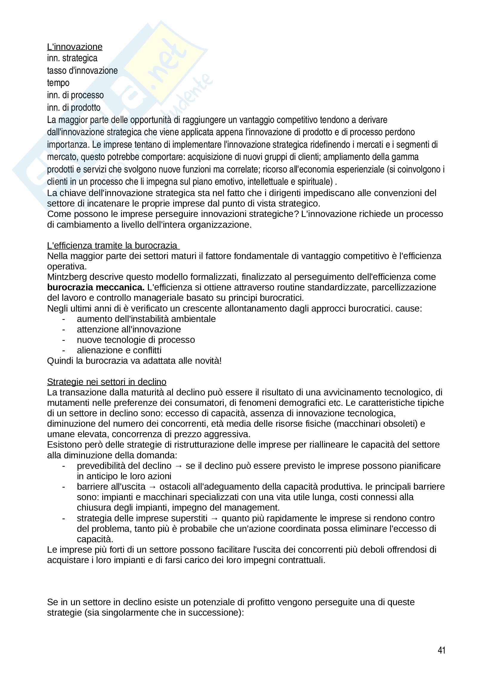 Riassunto esame Strategia e politica aziendale, prof. De Vecchi, libro consigliato L'analisi strategica per le decisioni aziendali, Grant Pag. 41