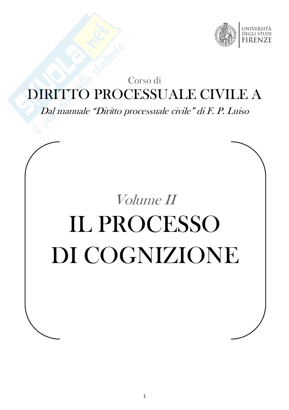 Diritto processuale civile basato sul manuale Luiso volume II (modulo A) Pag. 1