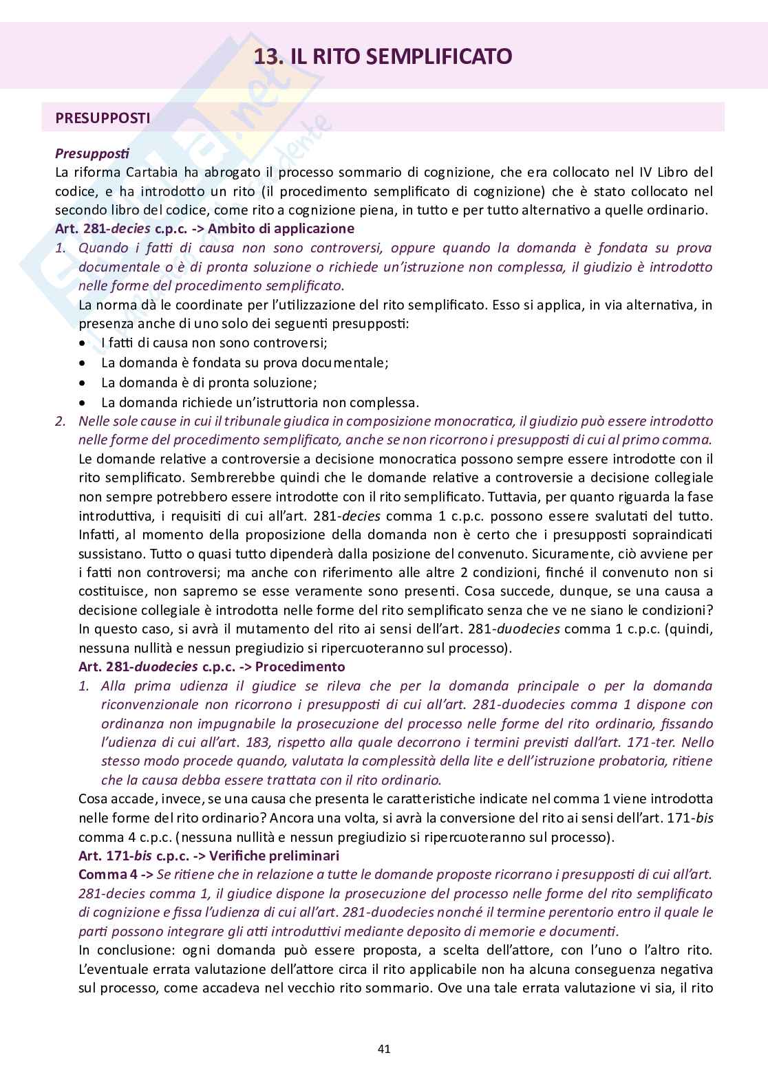 Diritto processuale civile basato sul manuale Luiso volume II (modulo A) Pag. 41