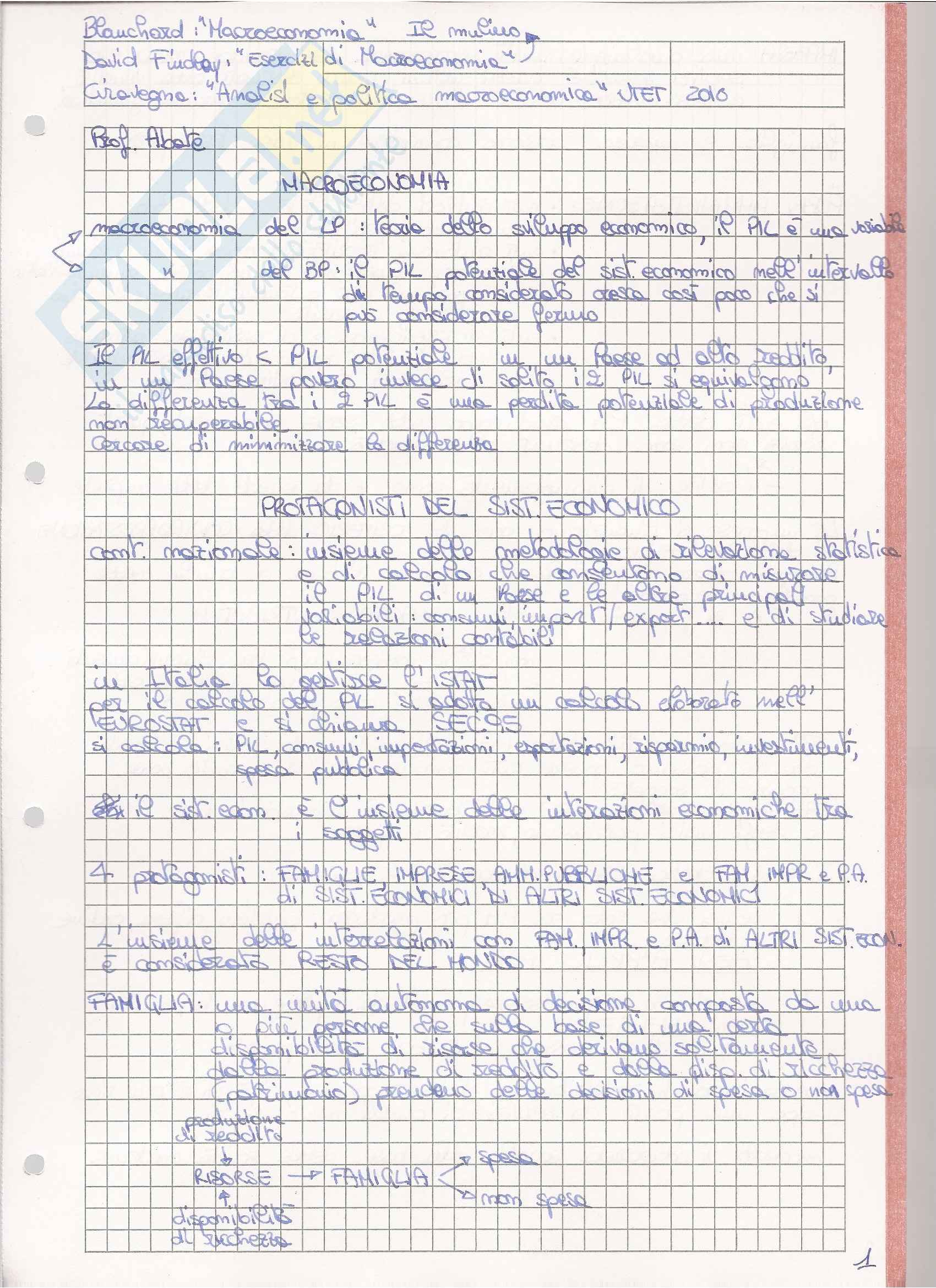 Macroeconomia - Appunti Pag. 1