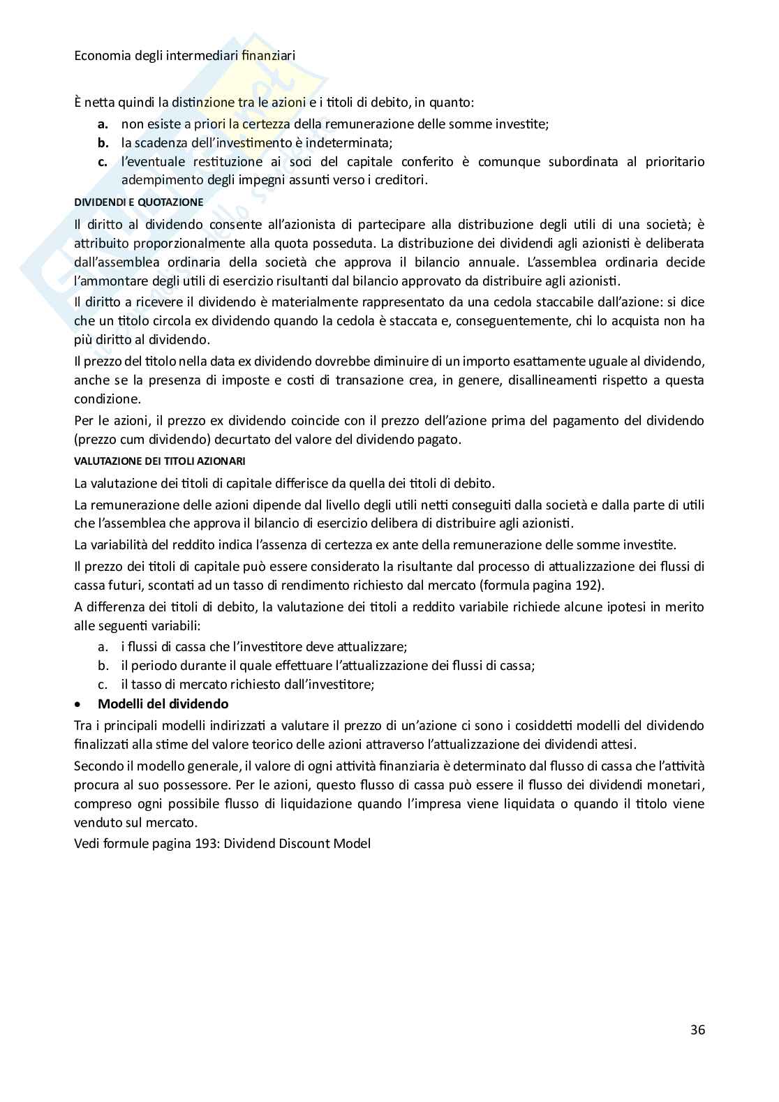 Riassunto esame Economia degli intermediari finanziari - eif, Prof. Uselli Andrea, libro consigliato Il sistema finanziario: funzioni, mercati e intermediari, Andrea Ferrari Pag. 76